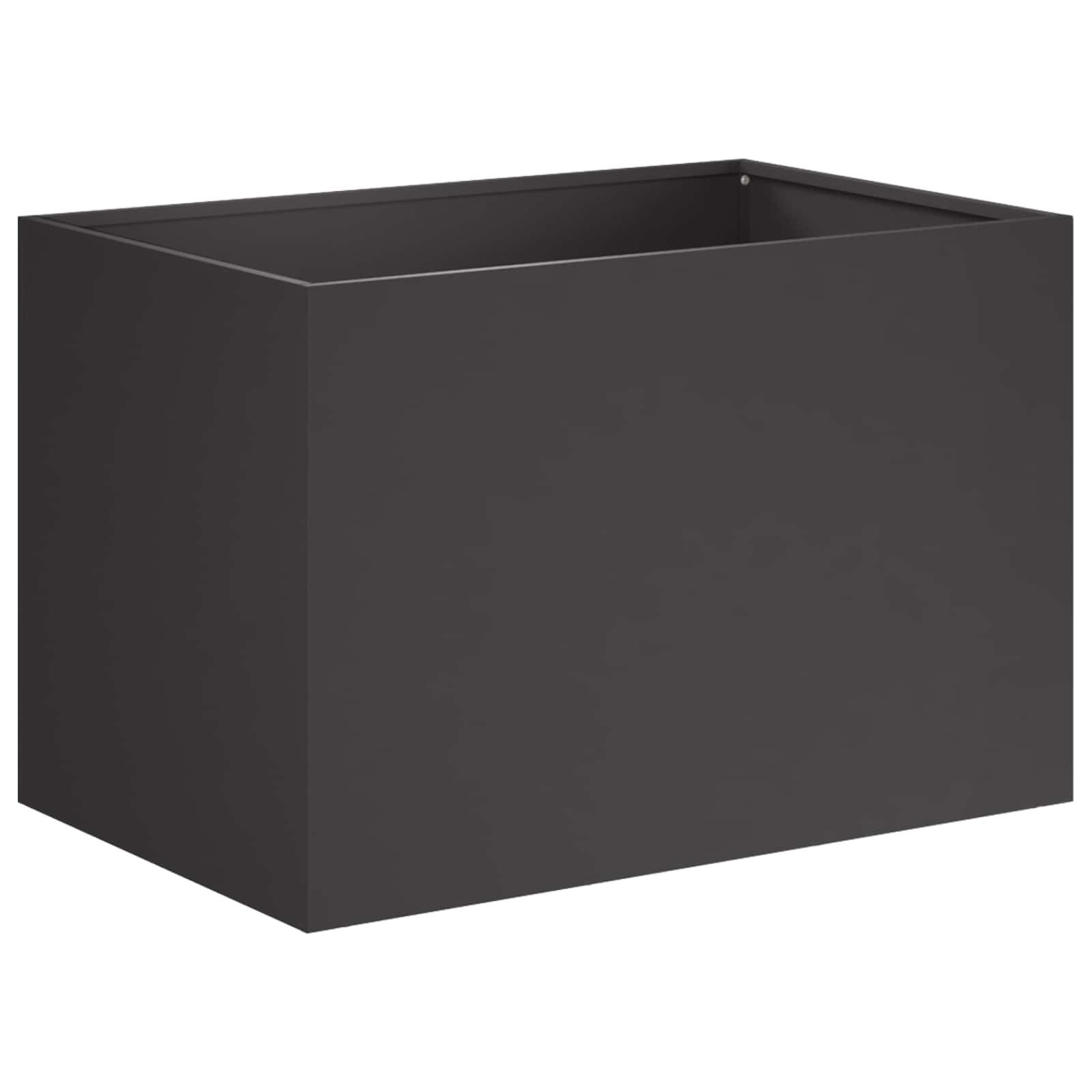 vidaXL Blumentopf Garten-Pflanzgefäß Schwarz 60 x 40 x 40 cm Kaltgewalzter Stahl (1 St)
