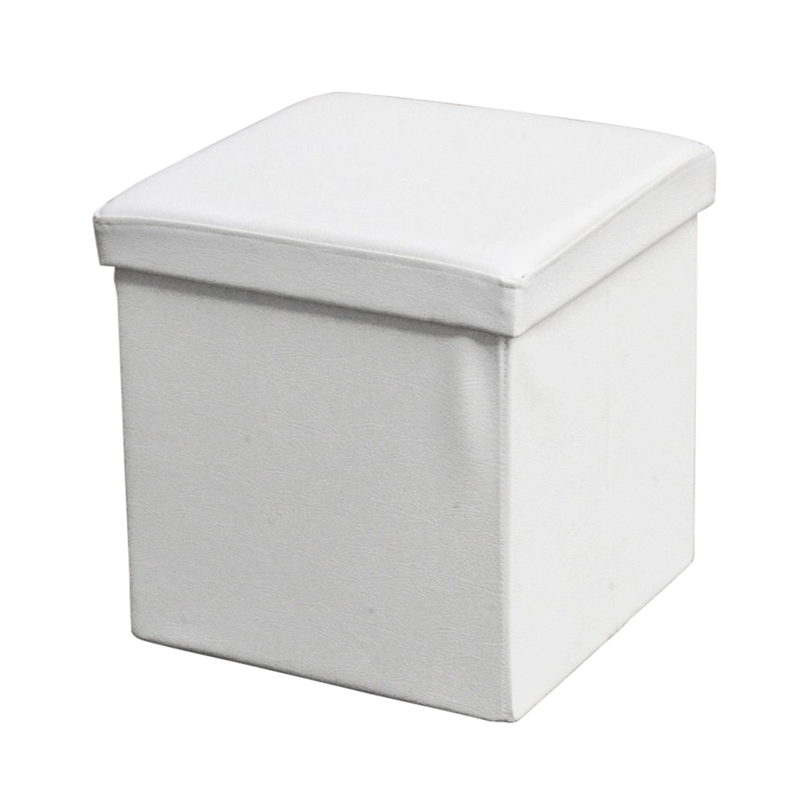 ECHTWERK Sitzwürfel StoreCube, faltbar, circa 38 x 38 x 38 cm, Kunstleder, Aufbewahrungsbox, weiß