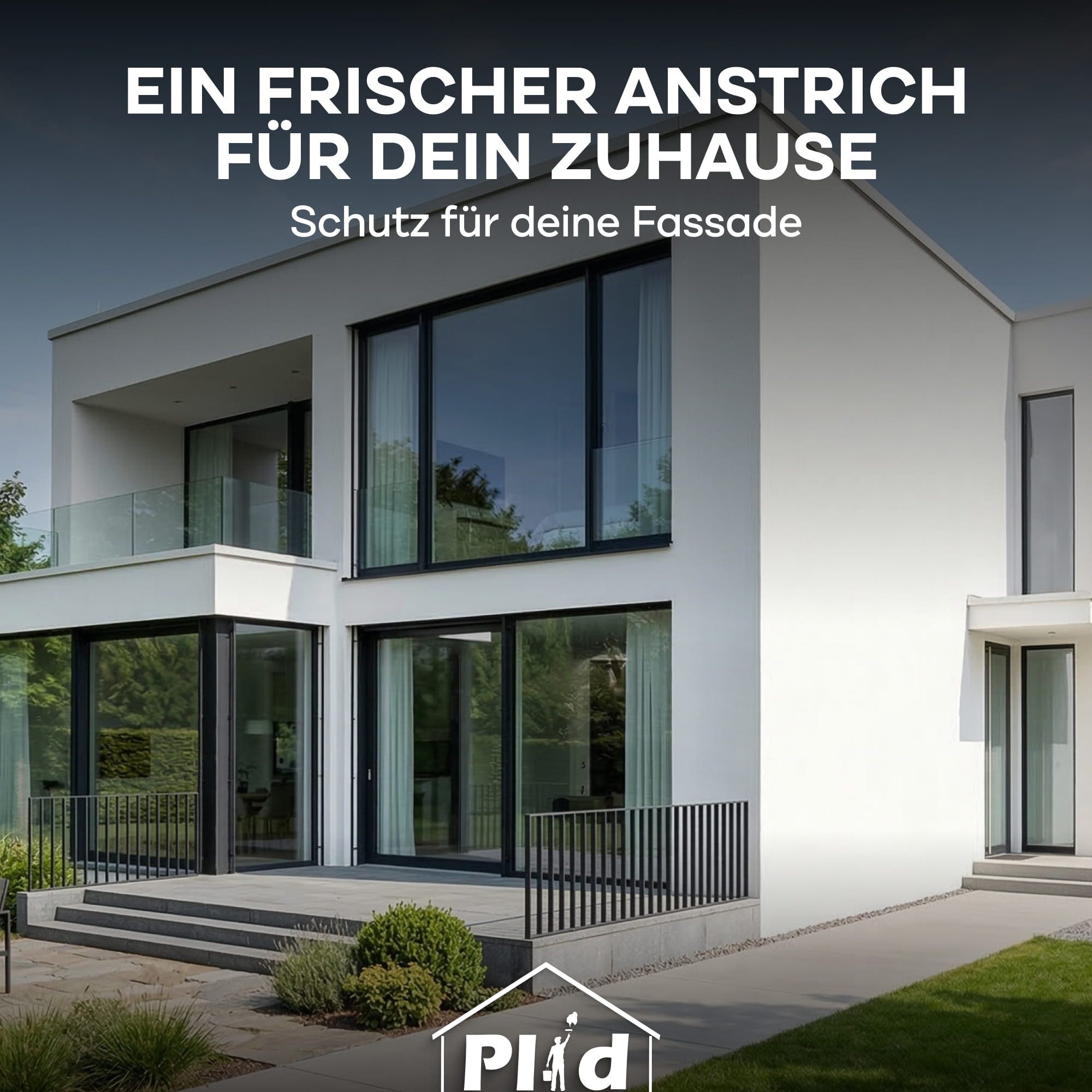 plid Fassadenfarbe Farbe für Fassaden Außen Wetter & UV-beständig / Hochwertig, Schnelltrocknend