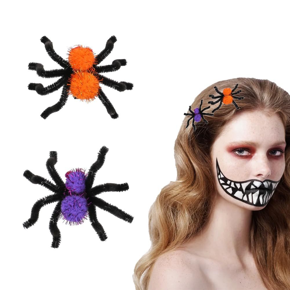 Coonoor Haarspange Spinnen haarschmuck kinder haarclips halloween haarspangen, 4-tlg.