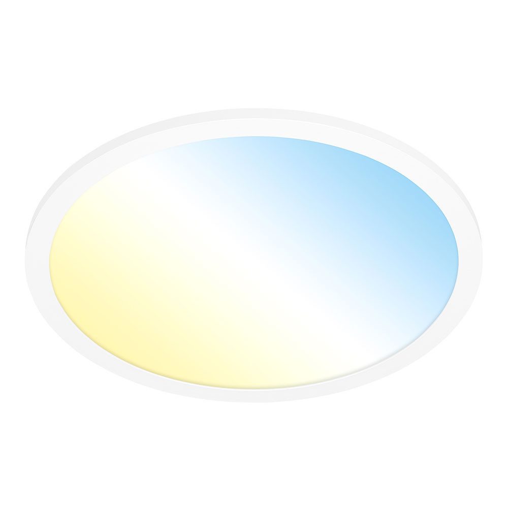 Briloner Leuchten LED Deckenleuchte, LED-Leuchtmittel fest verbaut, Kaltweiß, Warmweiß, Neutralweiß, Tageslichtweiß, Farbwechsel, LED Panel Aufbauleuchte Deckenlampe weiß dimmbar Fernbedienung D 40 cm