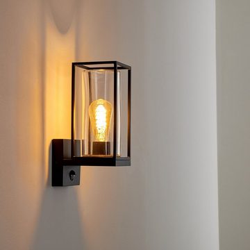 hofstein Außen-Wandleuchte »Besana« Wandaußenlampe mit Bewegungsmelder, ohne Leuchtmittel, 1xE27, klassische Außenfür Terasse, Garten, Fassaden, Industrial-Style