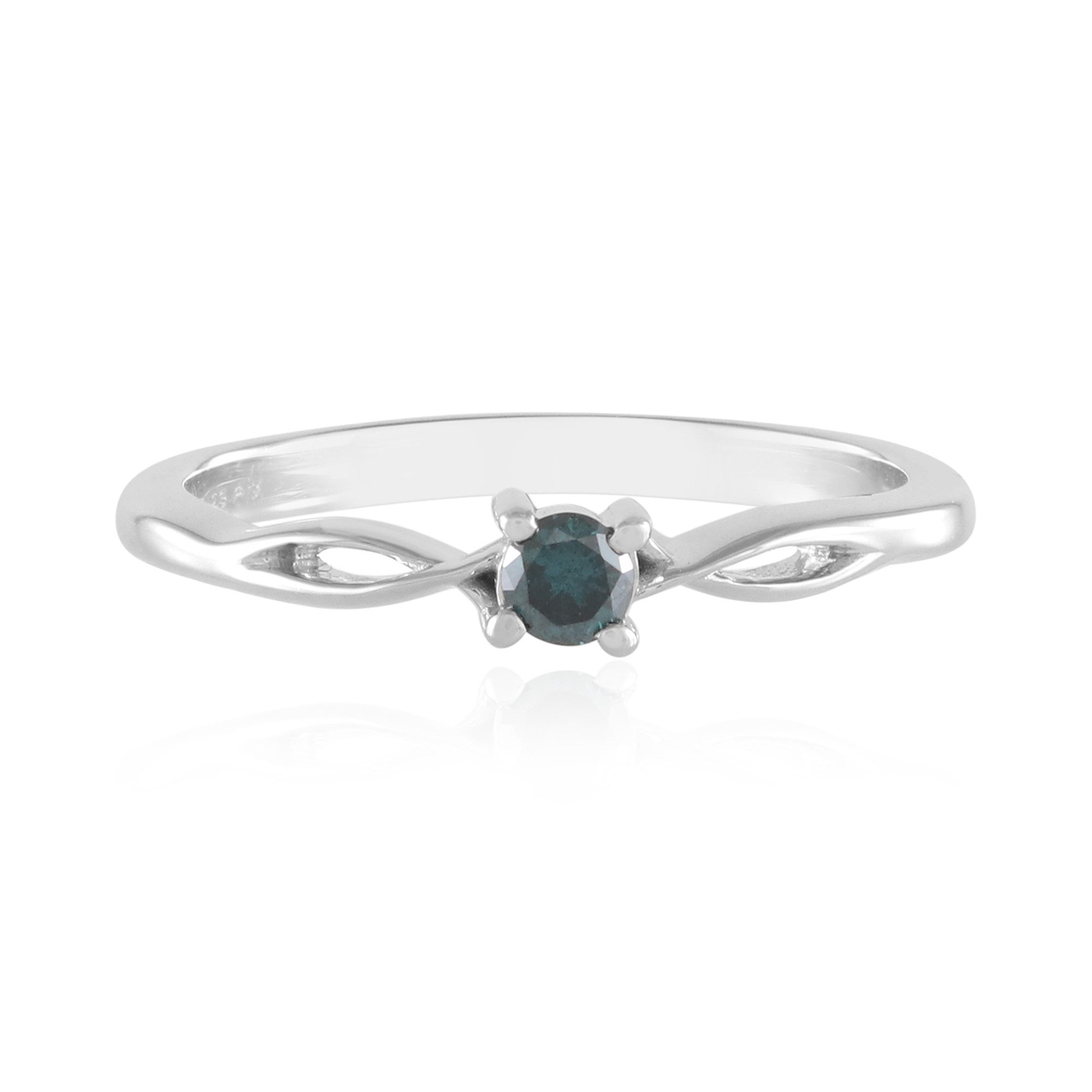 Cavill Diamantring Cavill Silberring Damen, platinierter 0,09 ct blauer Dia günstig online kaufen