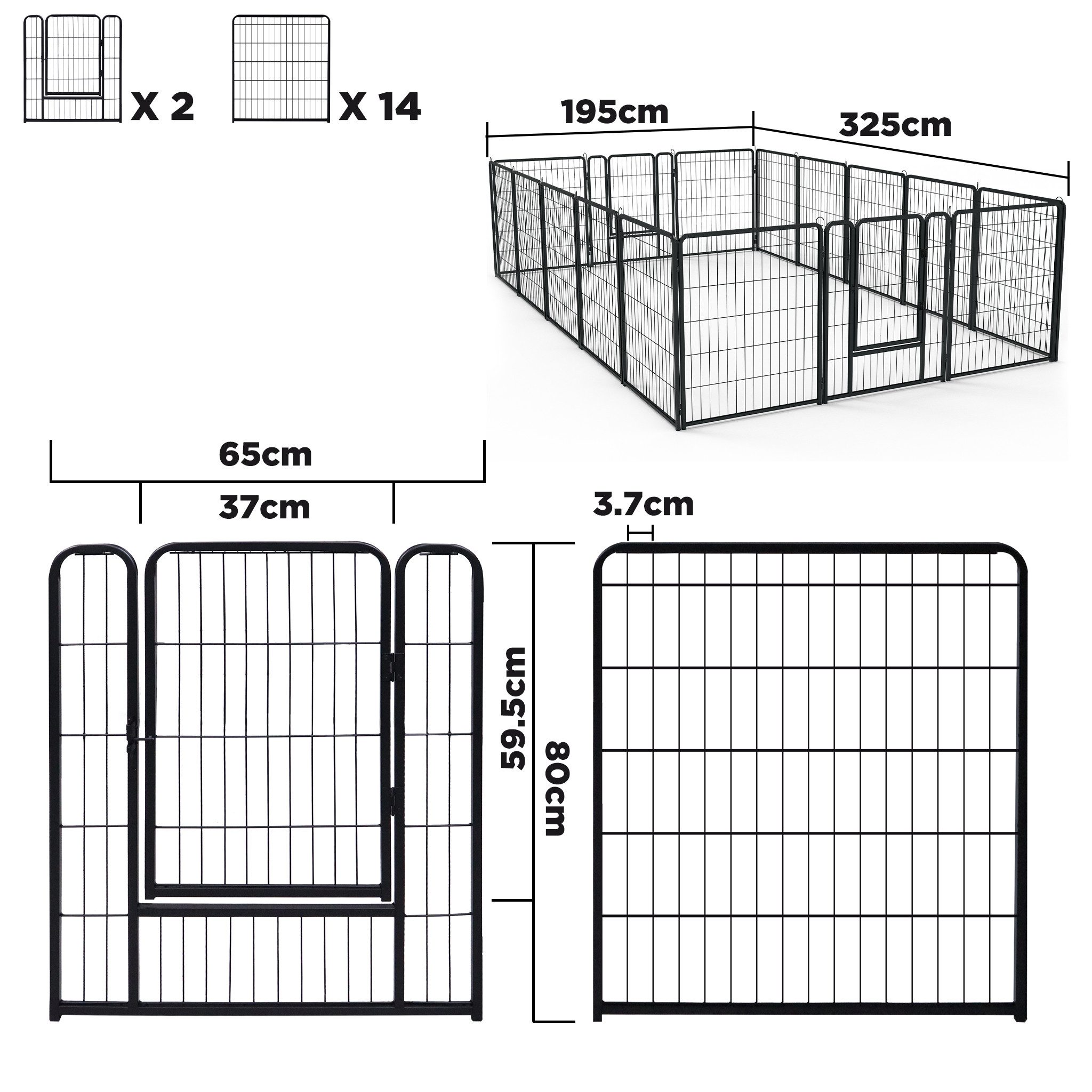 FIVMEN Freigehege Freilaufgehege Welpenauslauf faltbares Tierlaufstall mit Tür, Automatische Verriegelung für Hunde, Kaninchen, Kleintiere