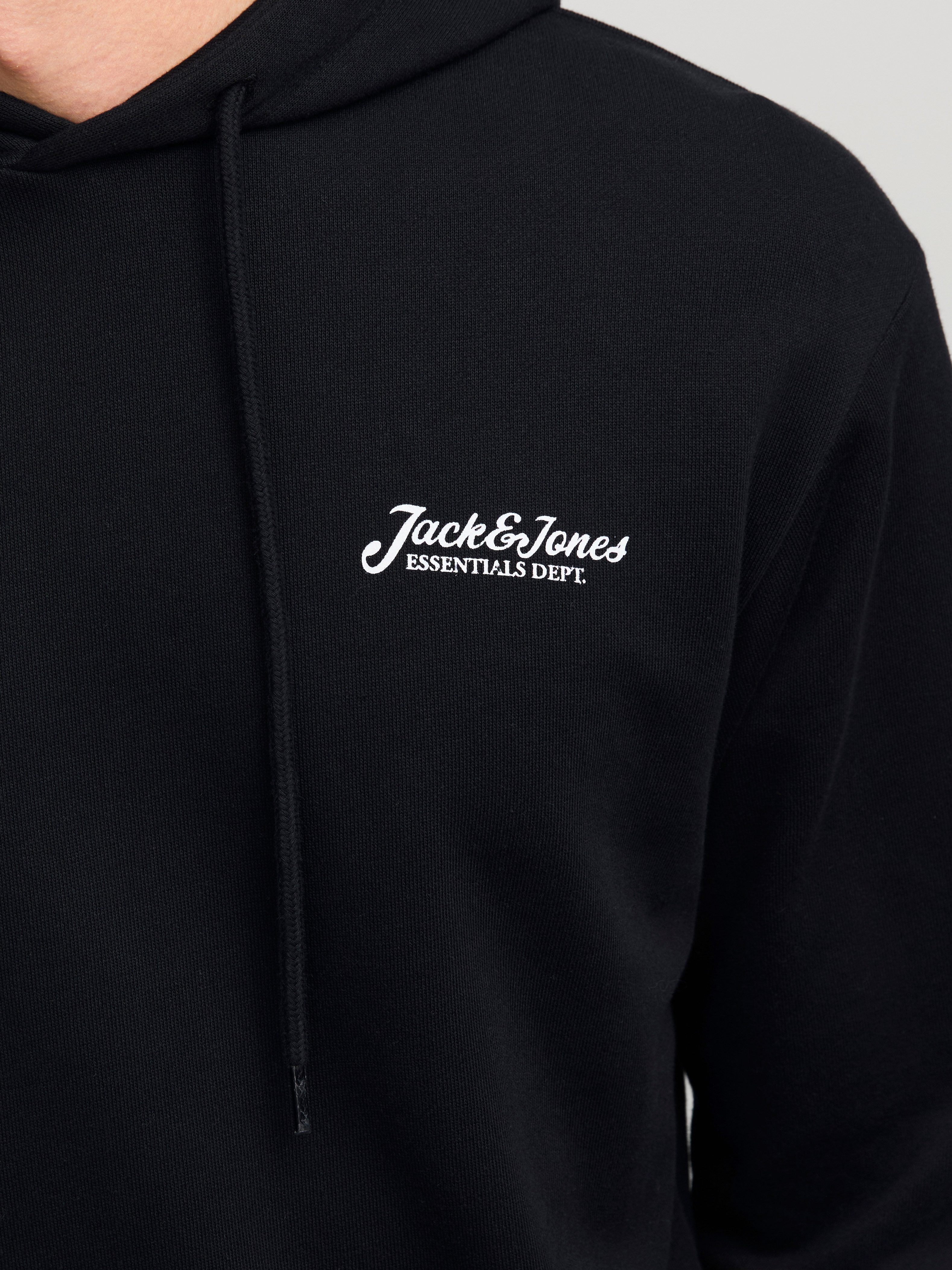 Jack & Jones Kapuzensweatshirt JJBEAU – Sweater mit Logodruck, Slim Fit und Baumwolle unifarben, modisch, slim fit, angeraute Sweatware, Kapuze