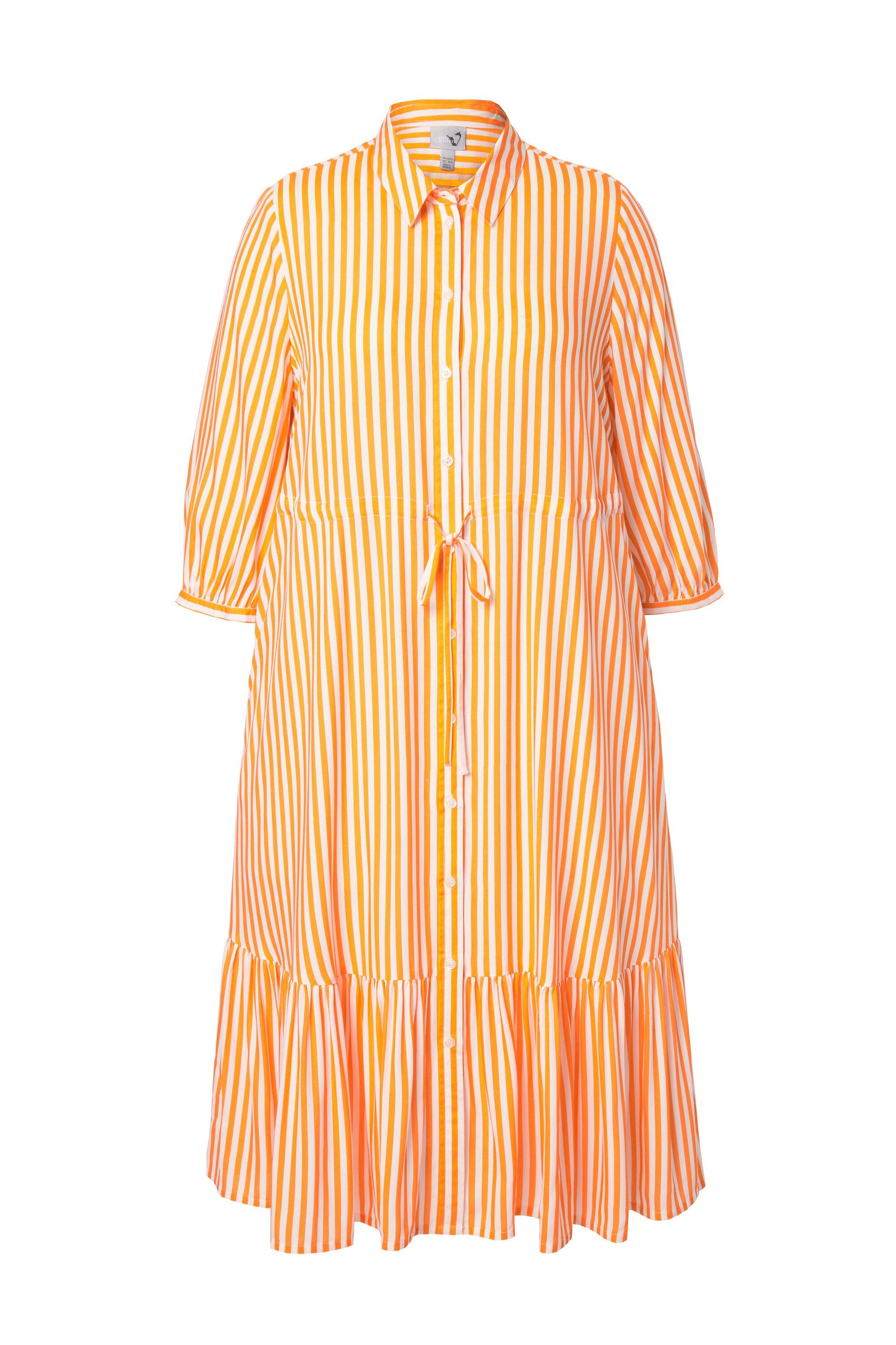 Ulla Popken Hemdblusenkleid Hemdblusenkleid Streifen Hemdkragen günstig online kaufen