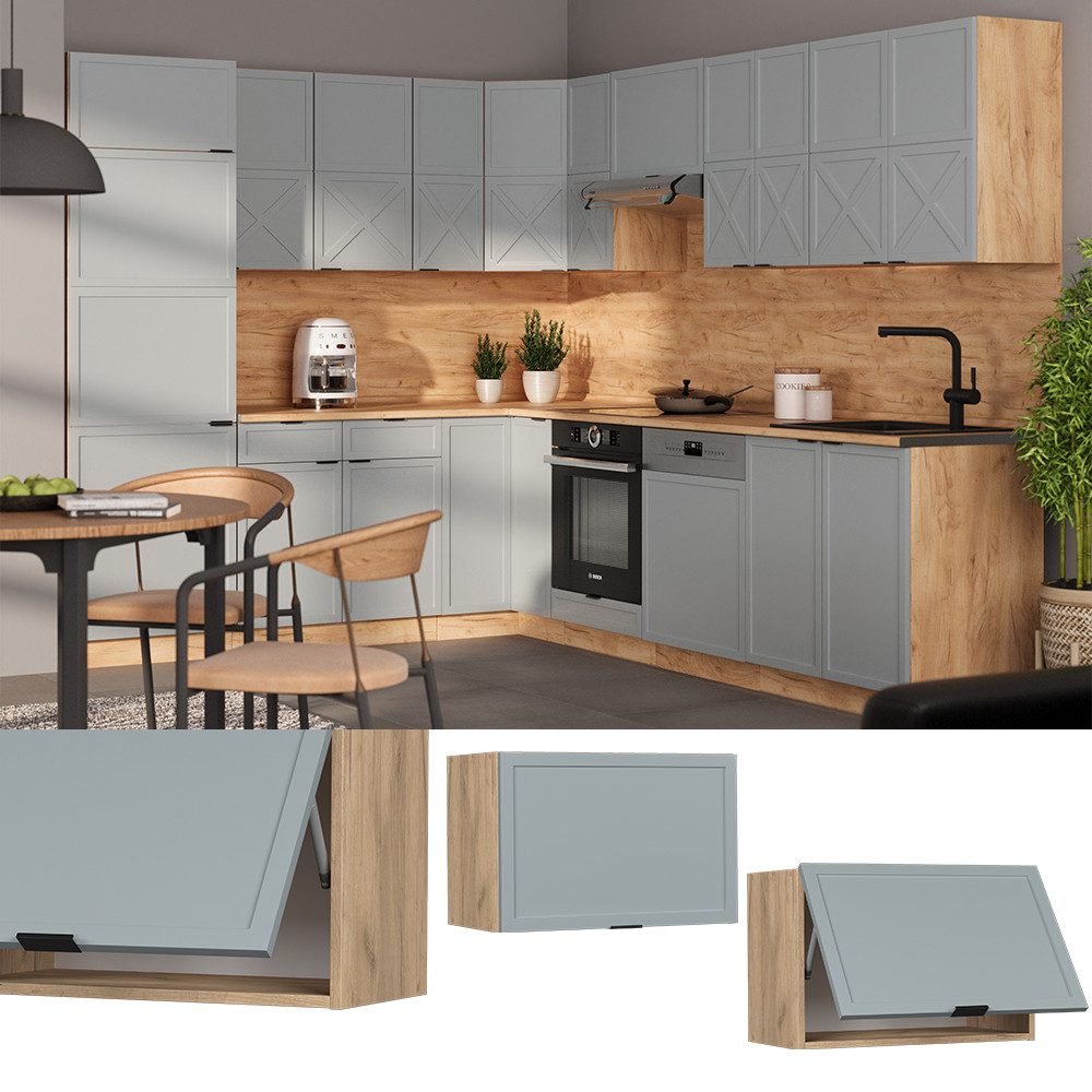 Vicco Hängeschrank Fame-Line, Hellblau-grau/Goldkraft Eiche, 60 günstig online kaufen