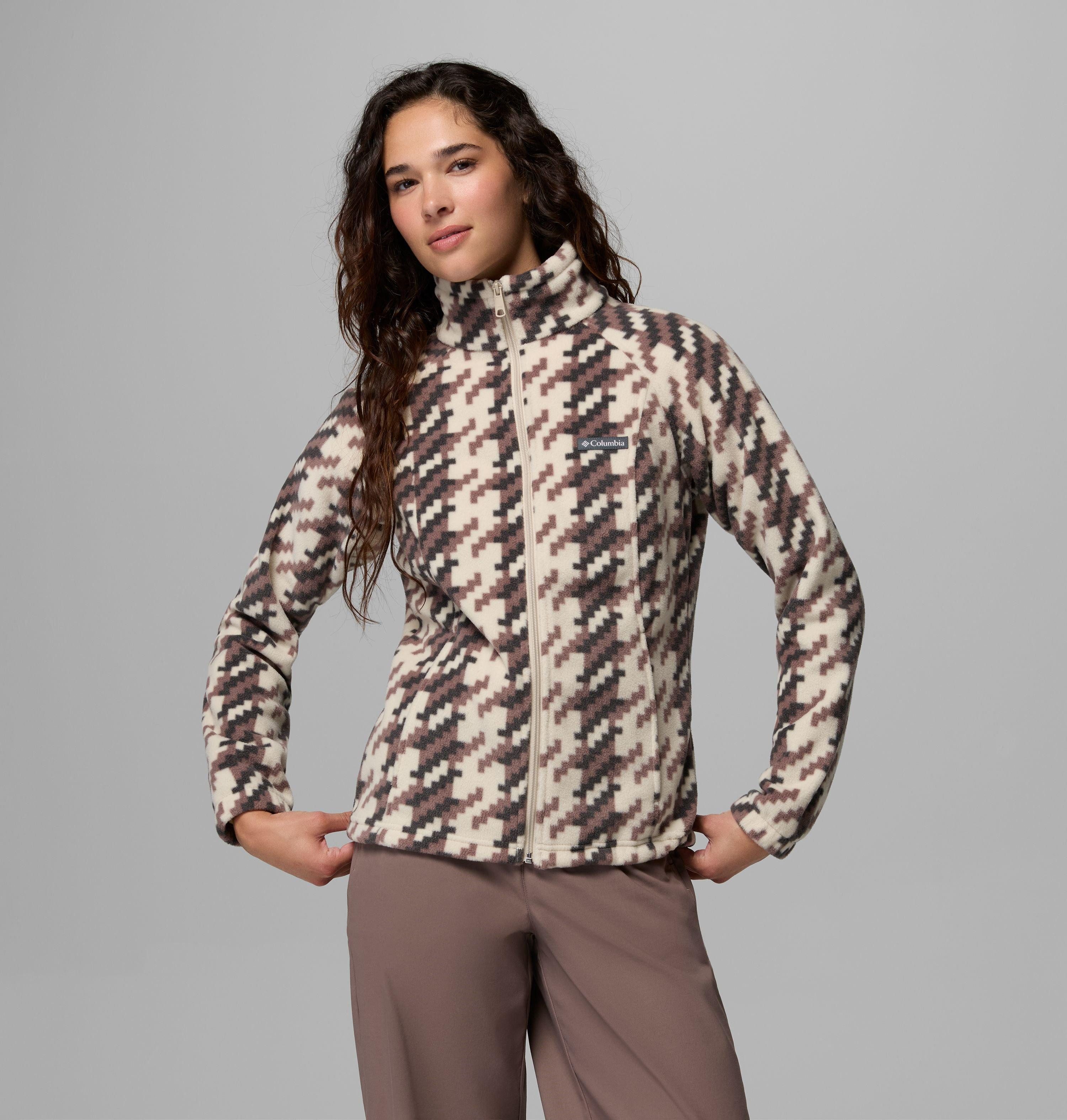 Columbia Fleecejacke Benton Springs Printed Full Zip mit Reißverschluss, wasserabweisend, windabweisend, atmungsaktiv