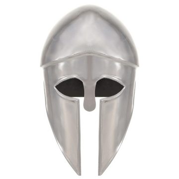 vidaXL Ritter-Kostüm Griechischer Krieger-Helm Antik Replik für LARP Silbern Stahl