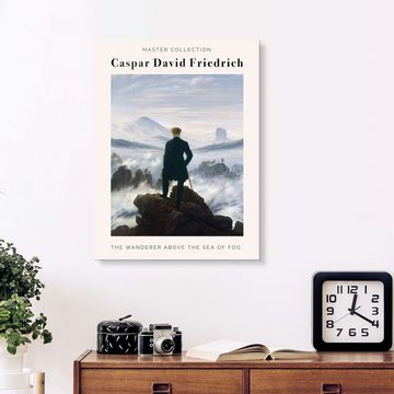 Posterlounge Acrylglasbild Caspar David Friedrich, Wanderer above the Sea of Fog, 1818, Wohnzimmer Modern Grafikdesign
