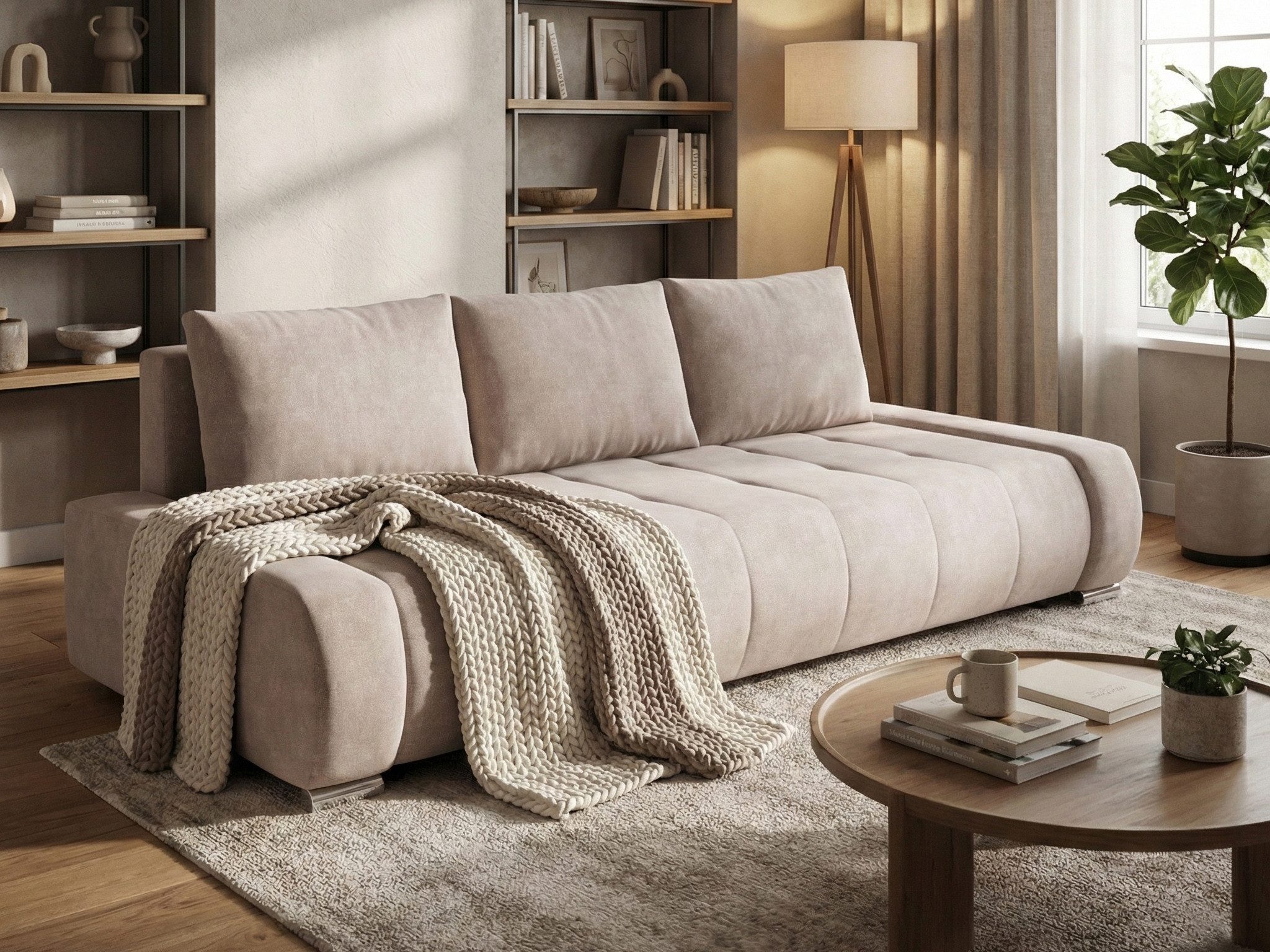 Beautysofa Schlafsofa DRACO 3-Sitzer mit Schlaffunktion und Bettkasten, Modernes Design & Zeitloser Komfort, Liegefläche: 160 x 200 cm