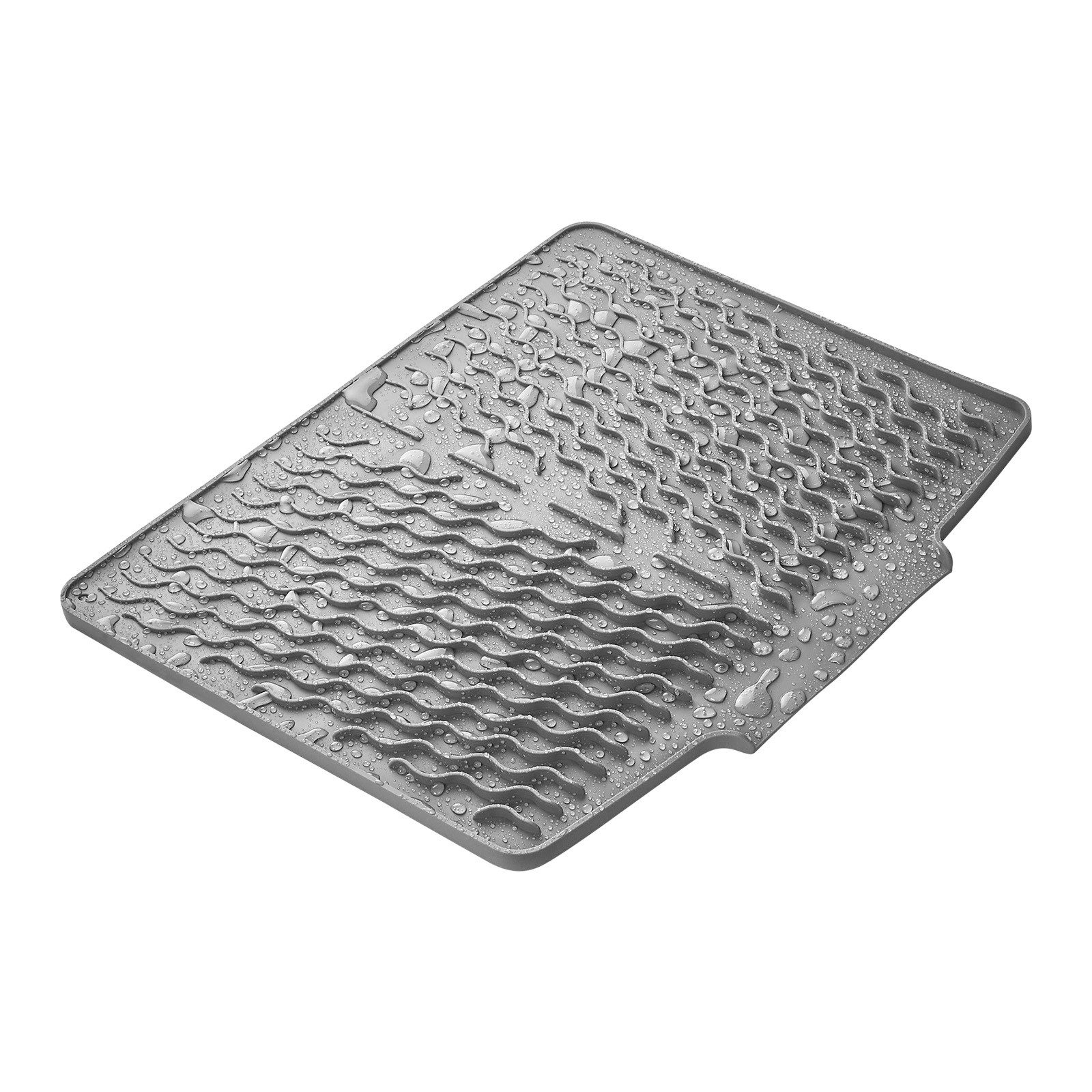 SO-TECH® Abtropfmatte Abtropfmatte 396x327mm für Geschirr & Besteck Silikon, Grau, rutschfest, hitzebeständig, spülmaschinengeeignet