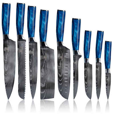 Küchenkompane Kochmesser »Asiatische Messerset Messer Blau – Elegantes Shiburu Messerset«, 7CR17 Edelstahl - Rostfrei