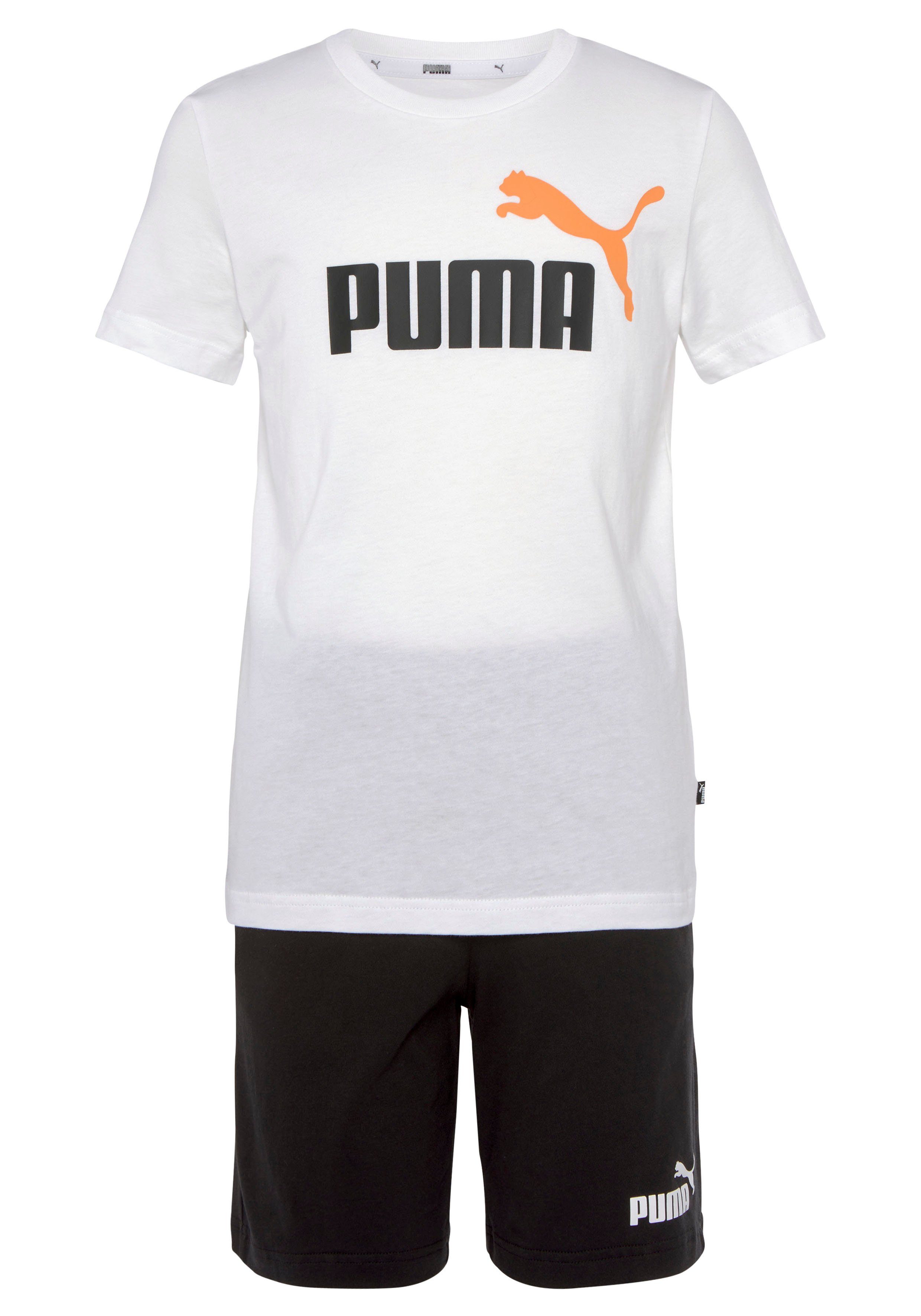 PUMA Jogginganzug SHORT JERSEY - (2-tlg) weiß für Kinder SET