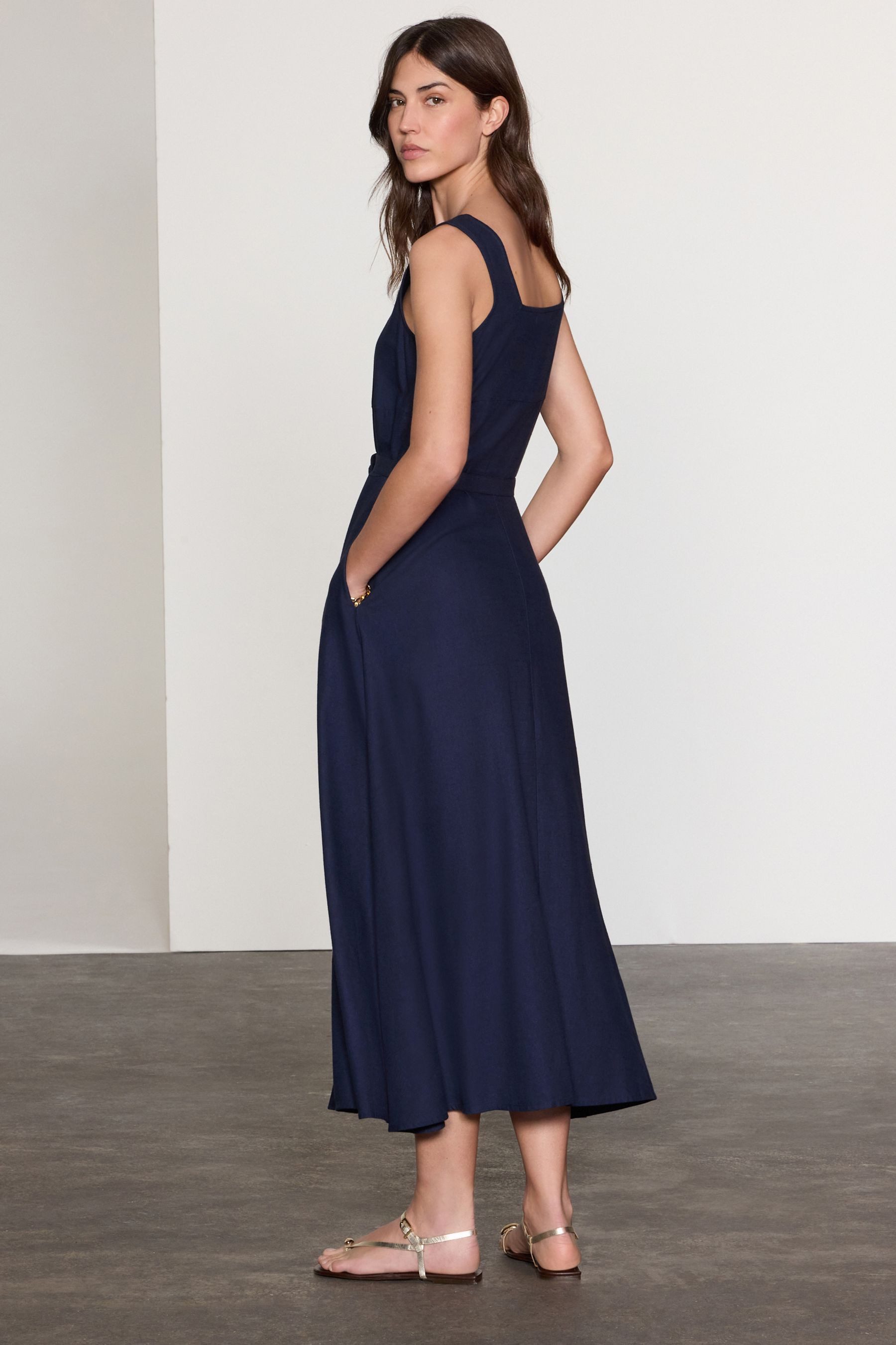 Next Midikleid Midikleid mit eckigem Ausschnitt günstig online kaufen
