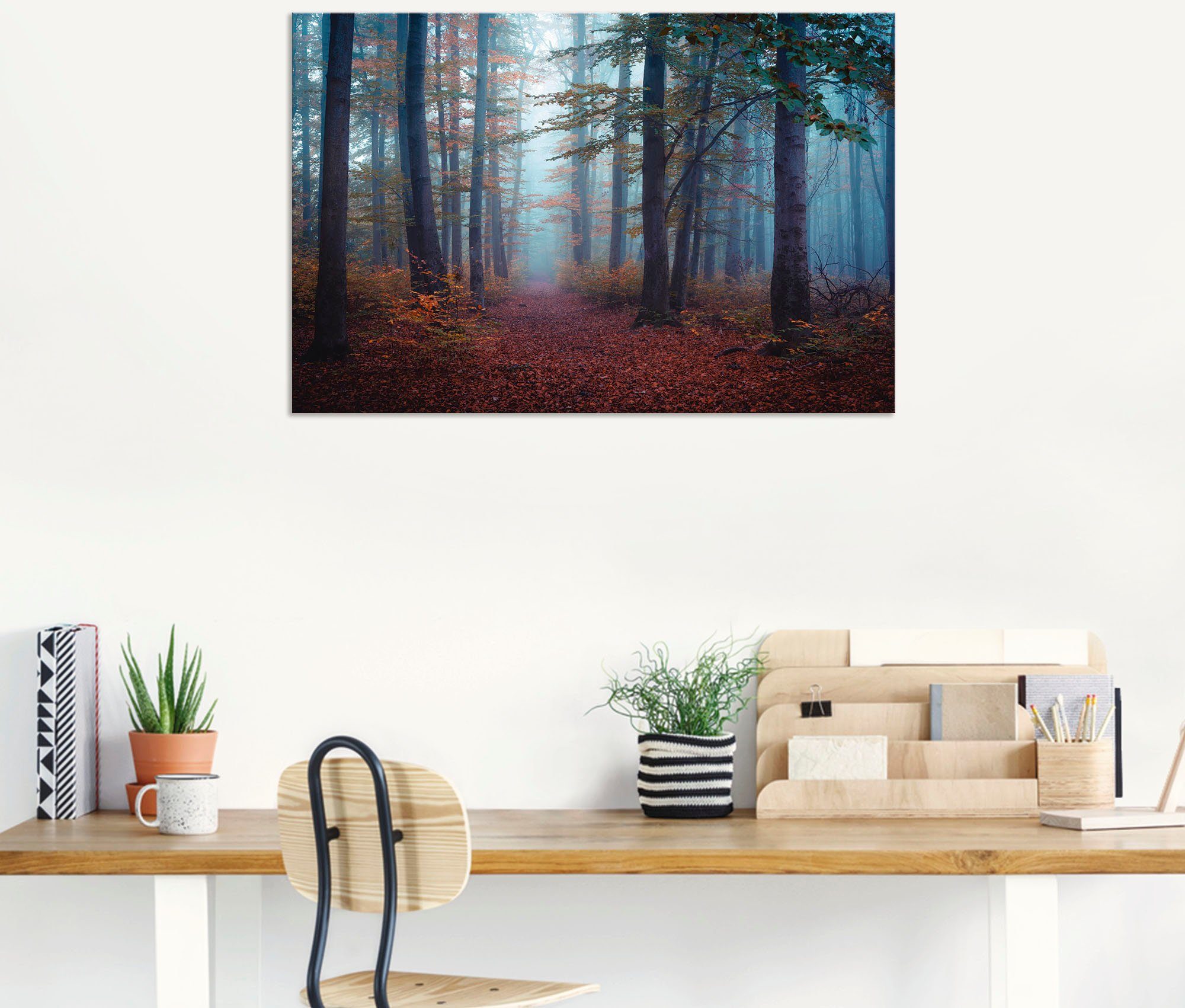 Artland Alu-Dibond-Druck Wald im Nebel, Waldbilder (1 St), als Alubild in verschied. Größen