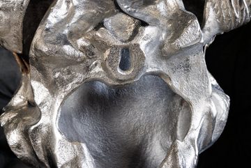 riess-ambiente Wanddekoobjekt MATADOR 70cm silber (1 St), Stierkopf · Skulptur · Metall · Wanddekoration
