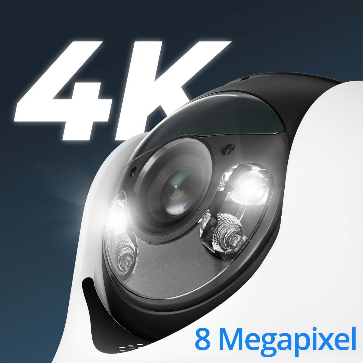 Reolink Überwachungskamera Argus Series B440 kabellose, akkubetriebene, 8 MP Dualband-WLAN Kamera (mit Schwenk- und Neigefunktion, Scheinwerfern und Sirene)