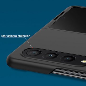 Wigento Handyhülle Für Samsung Galaxy Z Fold4 Silikon TPU Skin Schwarz Etui Handy Tasche