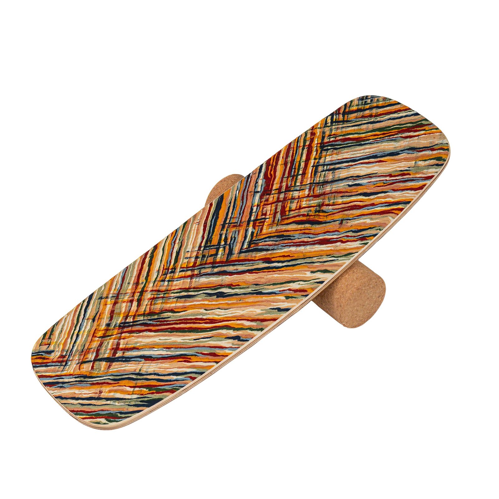 COSTWAY Balanceboard, Holz-Balance-Board-Trainer mit stabilisiertem Kork-Roller