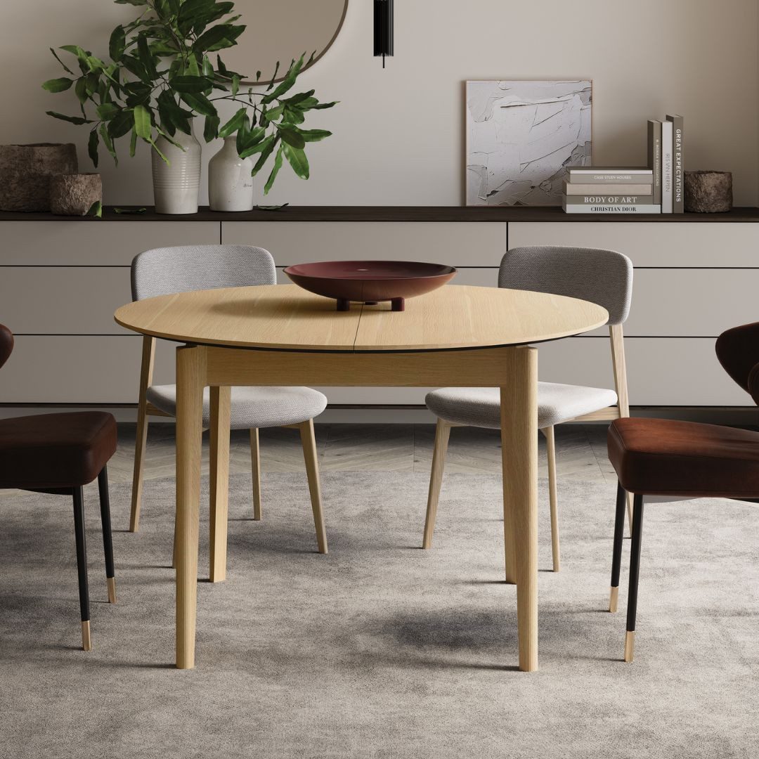 Compleo Esstisch Ausziehbar Rund Ø: 90 cm PAPHO, Ideal für modernes Wohnzim günstig online kaufen