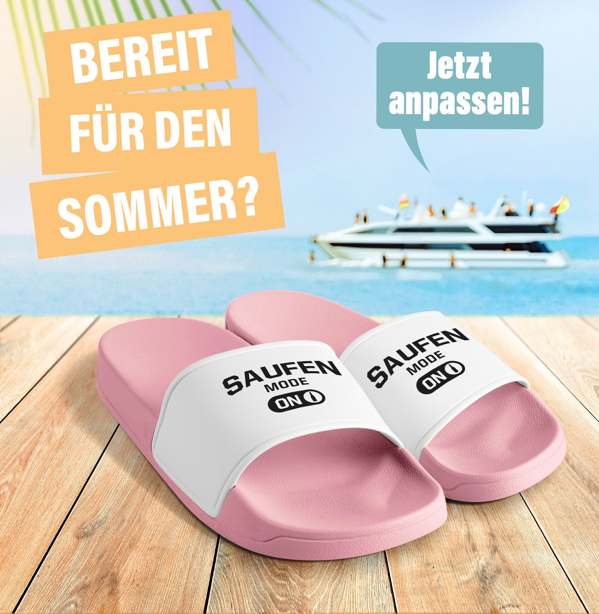 MoonWorks Badeschlappen Badelatschen Saufen Mode on günstig online kaufen