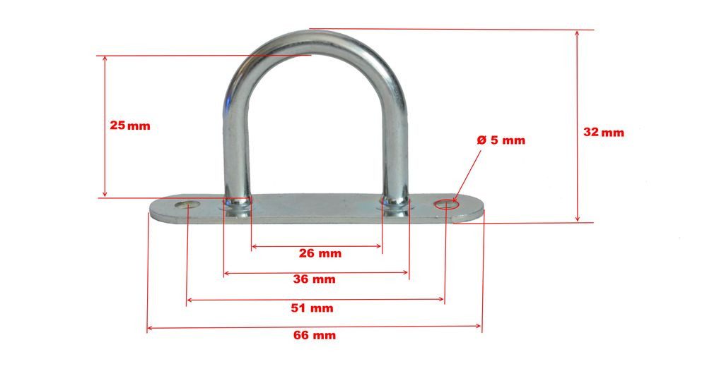Miederhoff Anhänger 100 Stück - Bügel-/ Riemenkrampen - 32x36 mm