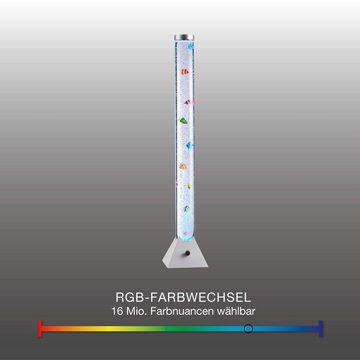 SellTec Stehlampe LED Wassersäule Sprudelsäule AVA, Farbwechselsteuerung (RGB-Farbmanagement), Schnurschalter, 12xLED/0,06W/RGB, Farbwechsel, Sprudelsäule mit 10 Fischen, RGB Dekolampe