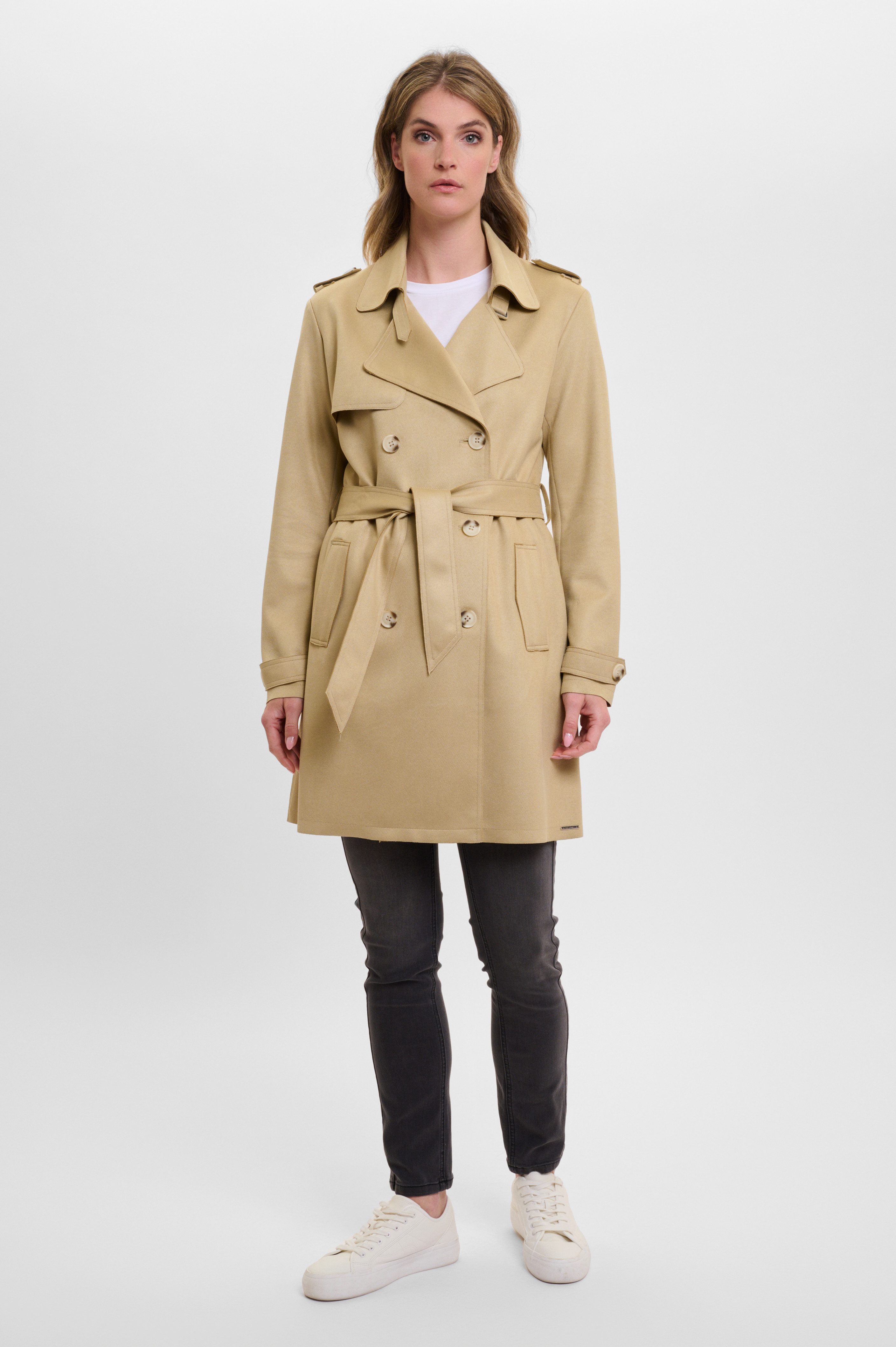 Rino & Pelle Trenchcoat KYONA mit Reverskragen und Bindegürtel