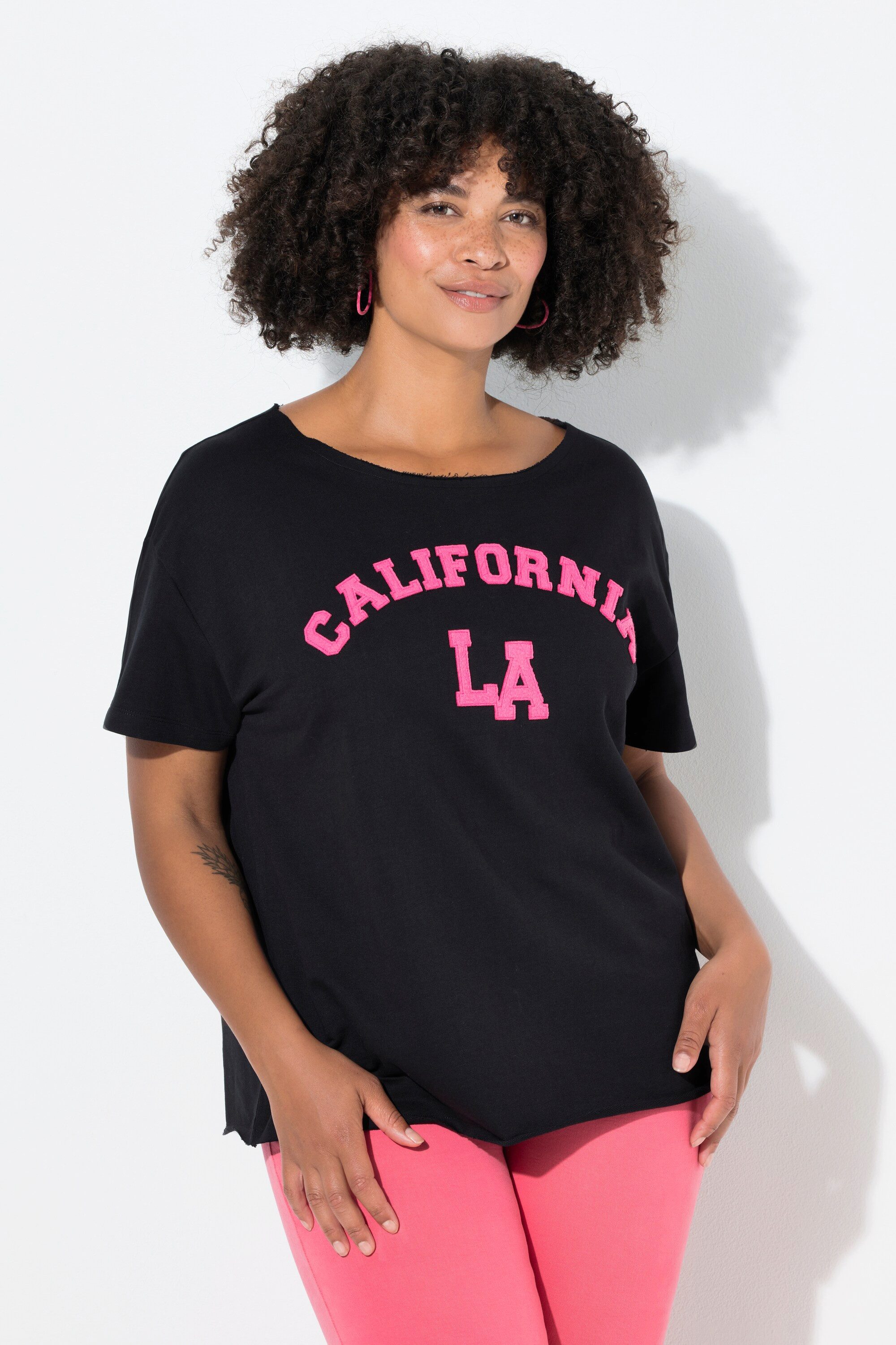 Angel of Style Sweatshirt Sweatshirt Boxy Fit Kurzarm Frottee-Schriftzug günstig online kaufen