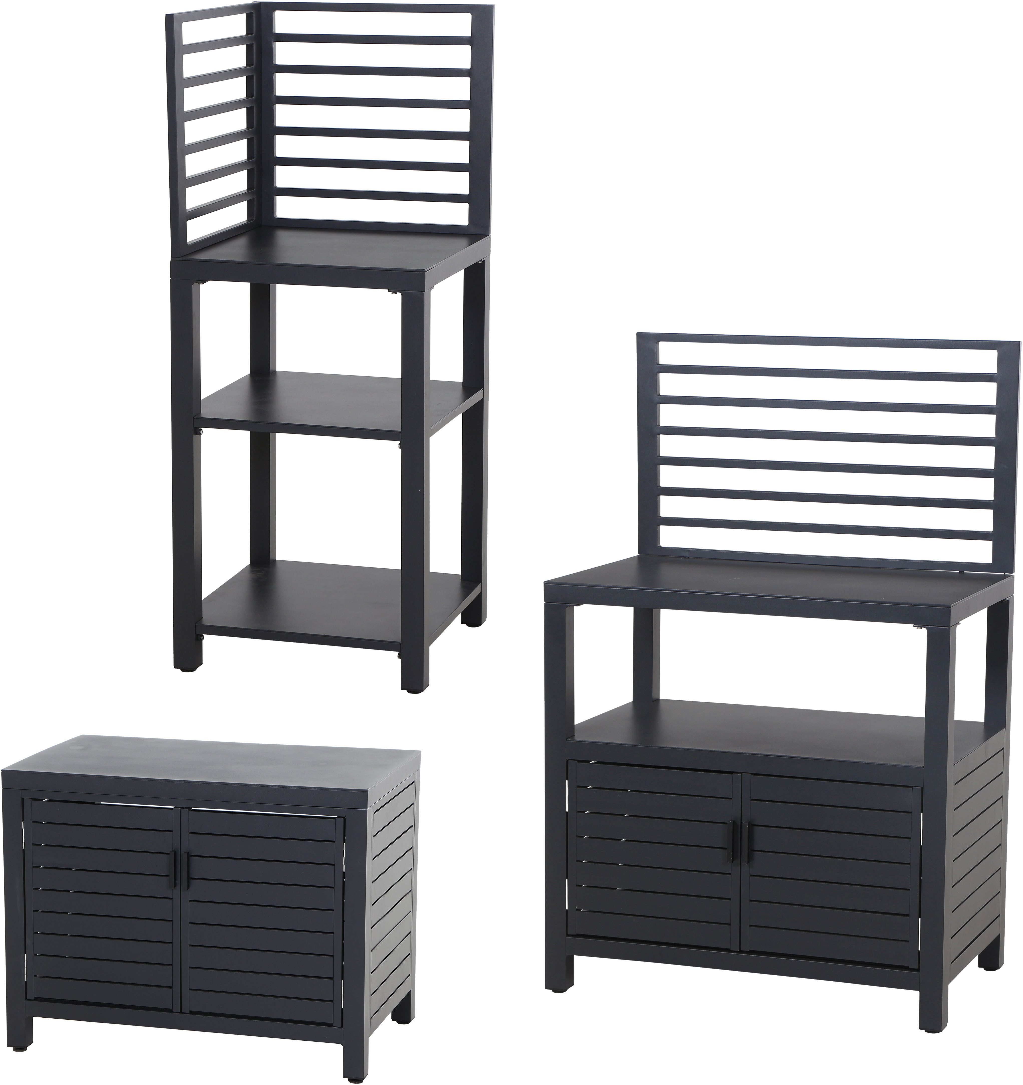 Siena Garden Outdoor-Küche Texas 3er-Set, (Set), aus Aluminium in matt anthrazit