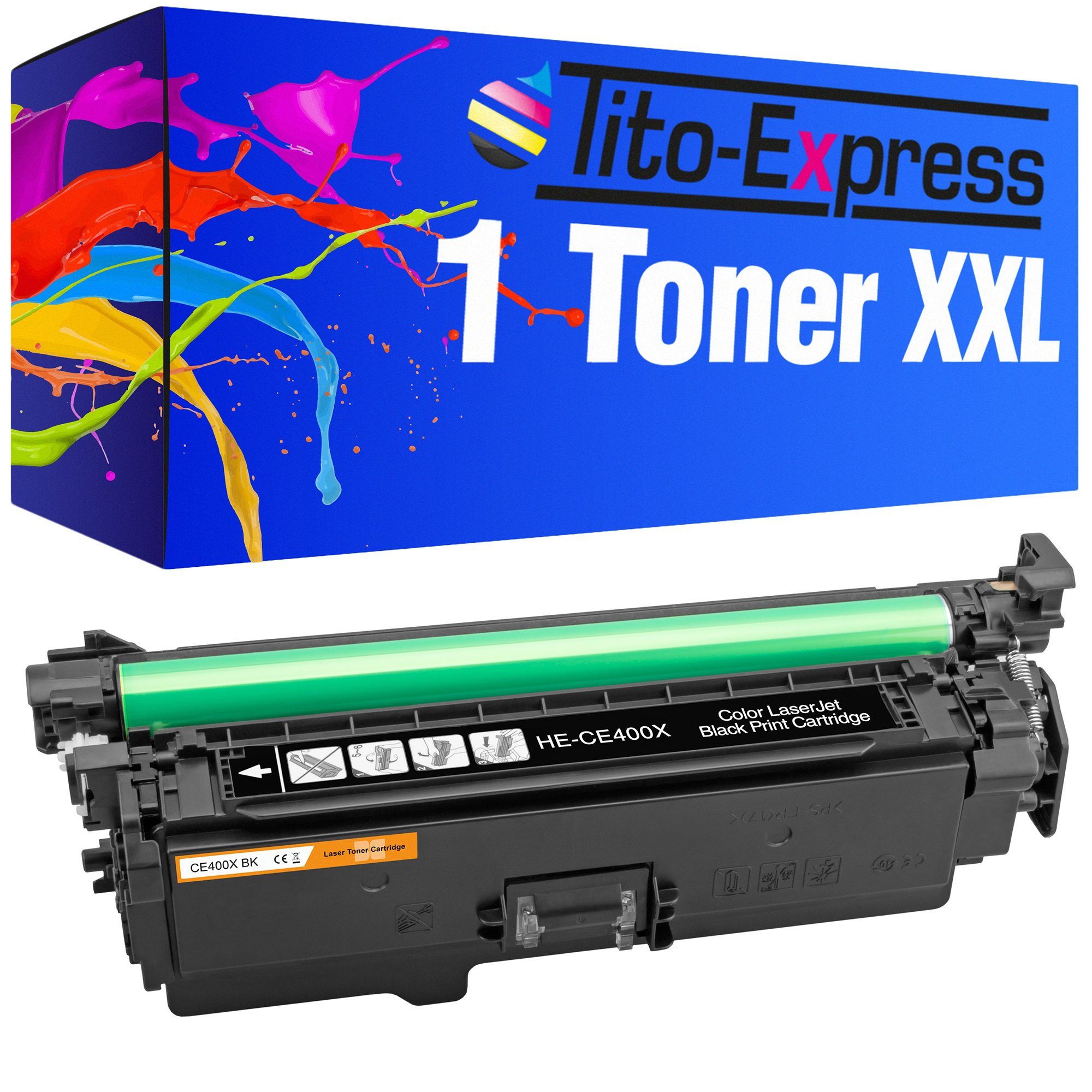 Tito-Express Tonerpatrone ersetzt HP CE 400 X HP CE 400X HPCE400X Black, für LaserJet Enterprise 500 Color M551 M551n M551dn M551xh MFP M570
