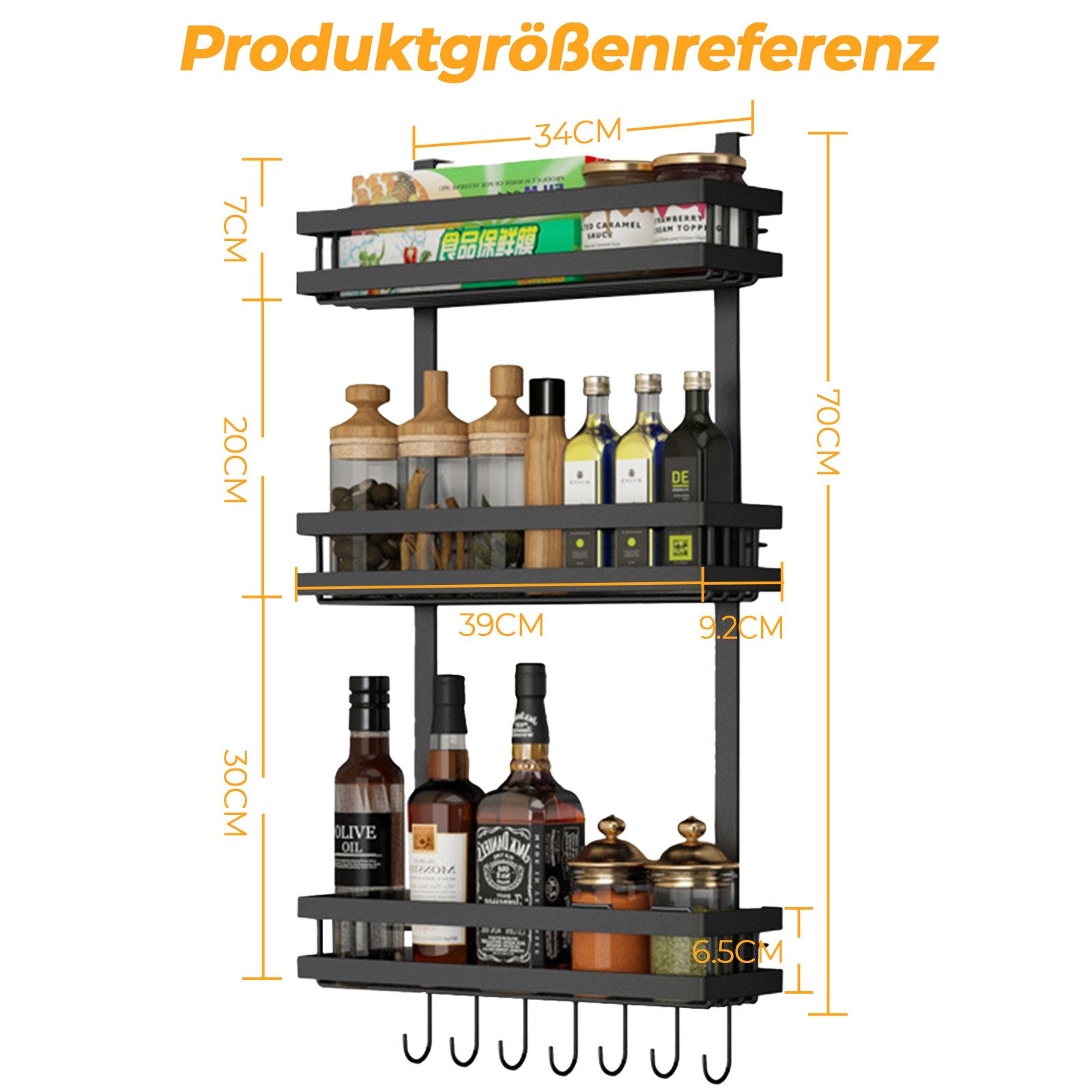 GLIESE Hängeregal für Kühlschrank Küchenregal Gewürzregale günstig online kaufen