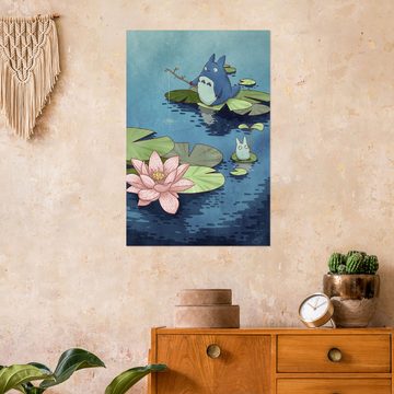 Posterlounge Wandfolie syntetyc, Fishing in the Pond, Kinderzimmer Illustration
