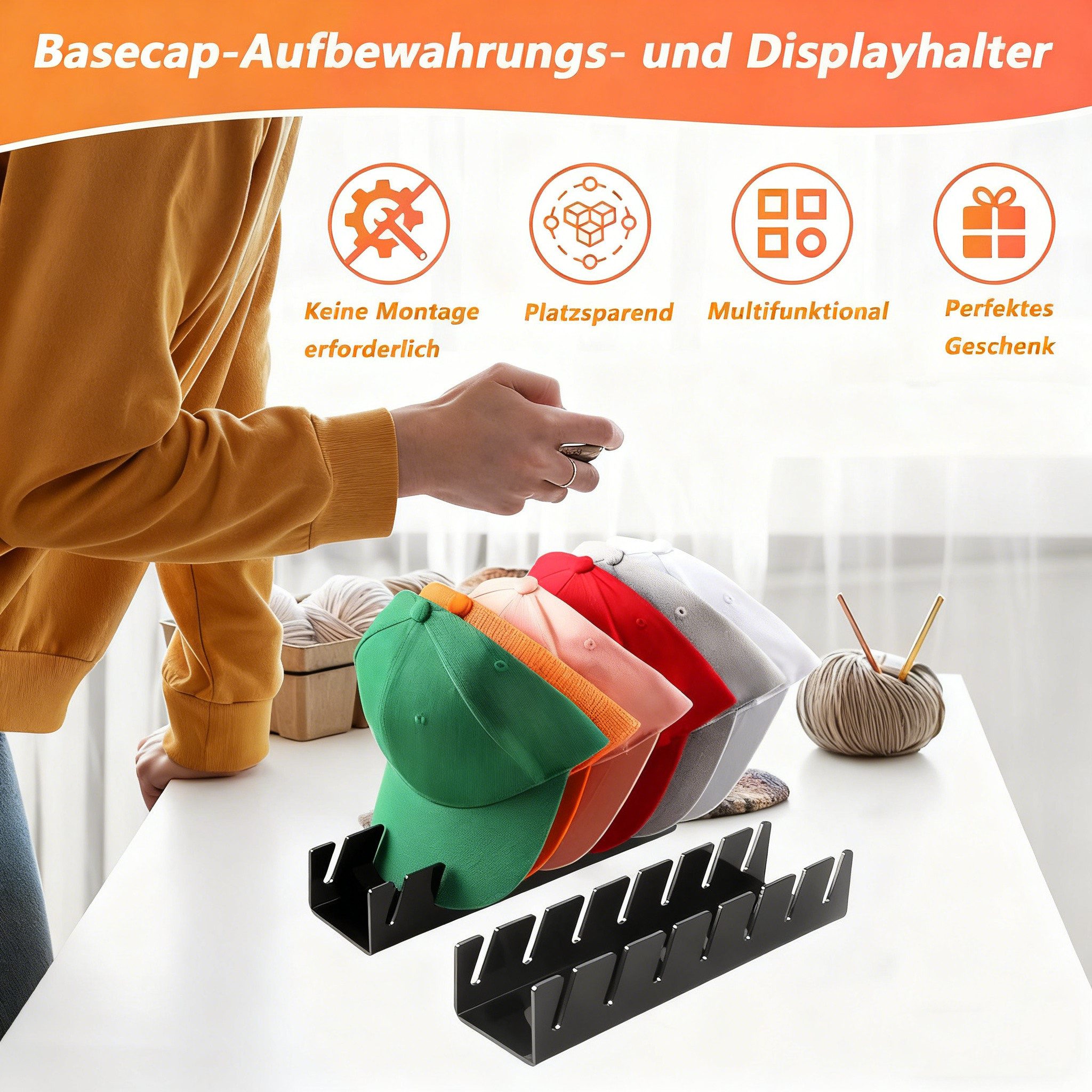 Auledio Garderobenhalter Kappenhalter 2er-Set – Praktischer Hutständer & Hu günstig online kaufen