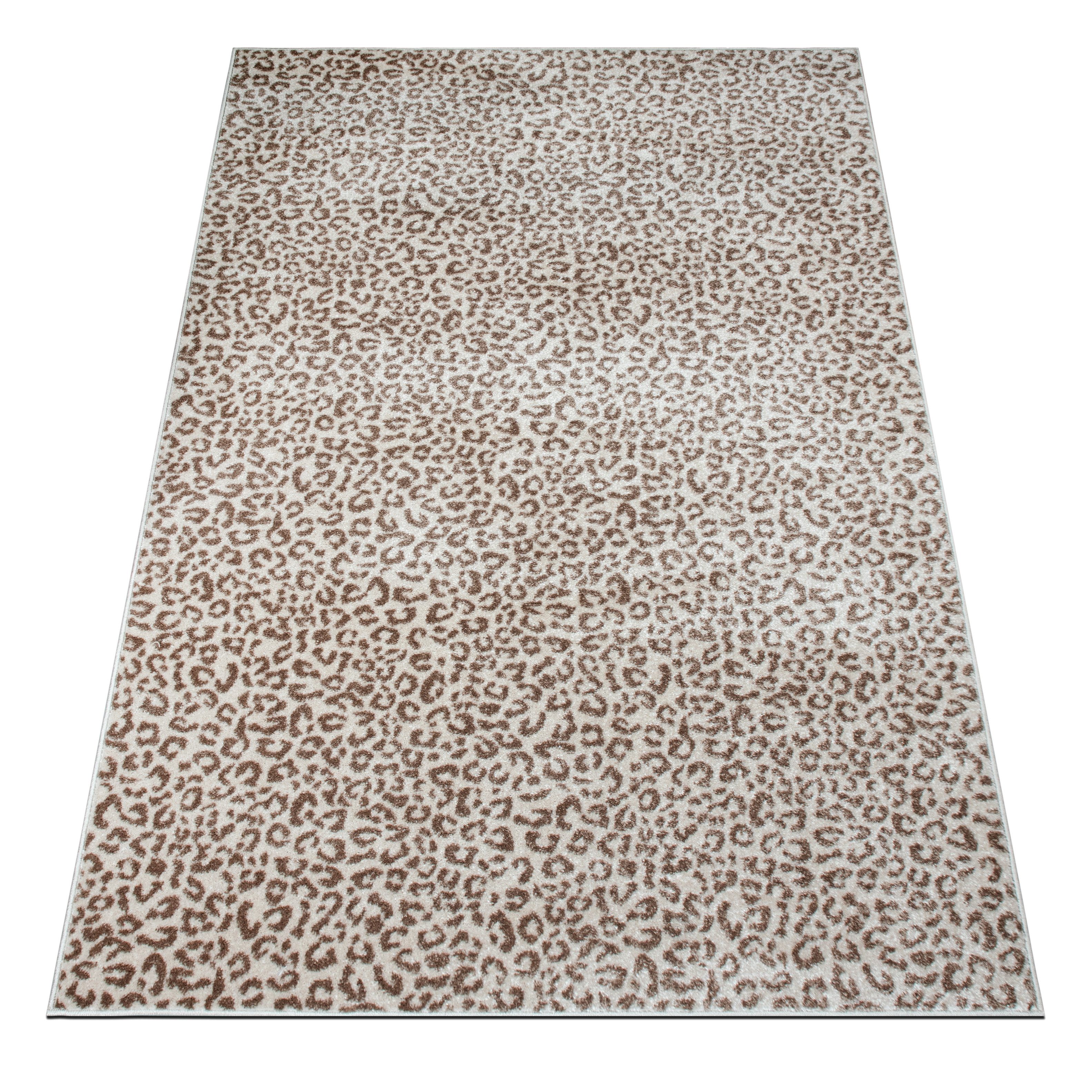 OTTO home Teppich Fynna, Leoparden-Muster, Animalprint, rechteckig, Höhe: 9 mm, besonders weicher Flor, Wohnzimmer, Schlafzimmer, Esszimmer, Leo