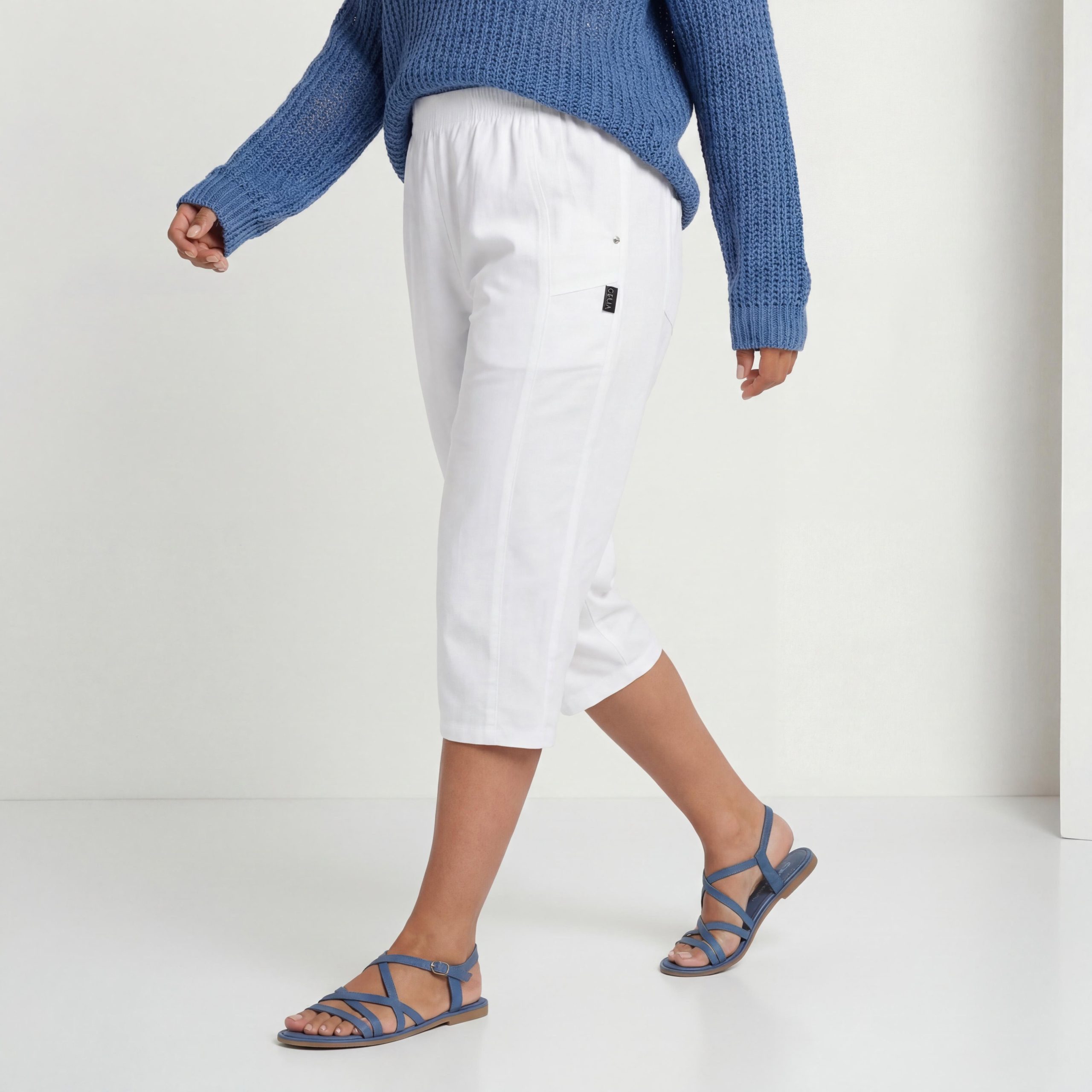 OriginalYou Caprihose Damen Sommerhose mit Stretch 7/8 Capri Schlupfhose bequemer Stretchbund, in den Größe 36 bis 50 erhältlich