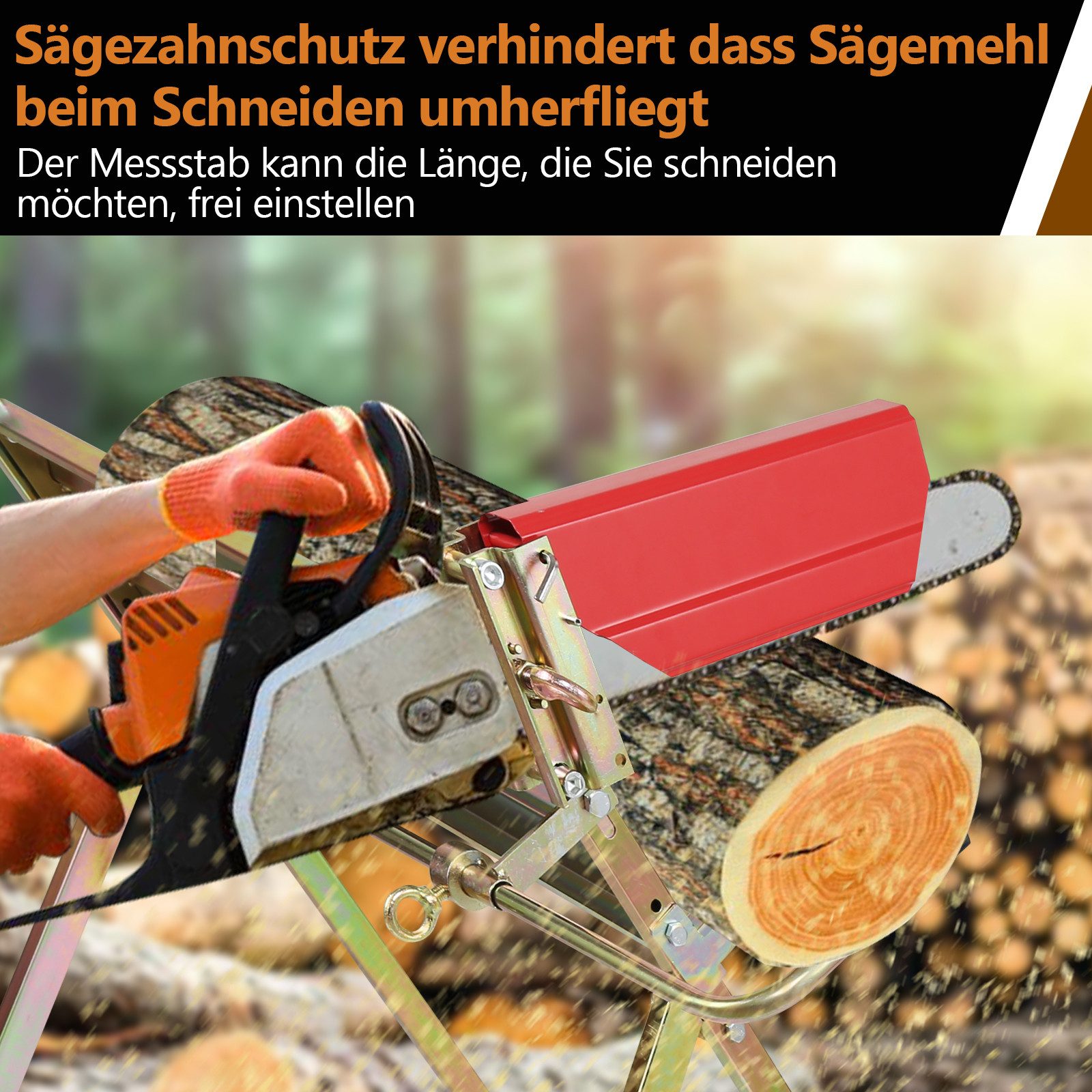 Clanmacy Sägebock Kettensägebock klappbar mit Kettensägenhalterung, 150 kg, 18/20 Zoll, 150 kg max. Belastbarkeit