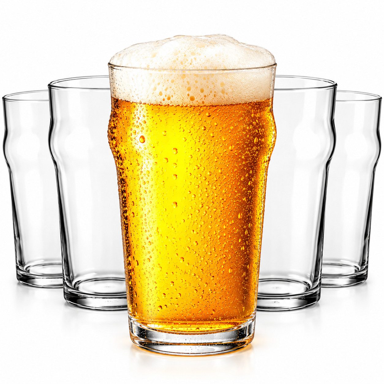Sendez Bierglas 6 Pintgläser 0,5L Biergläser Pint Glas Trinkgläser Saftgläser, 6-tlg., Glas