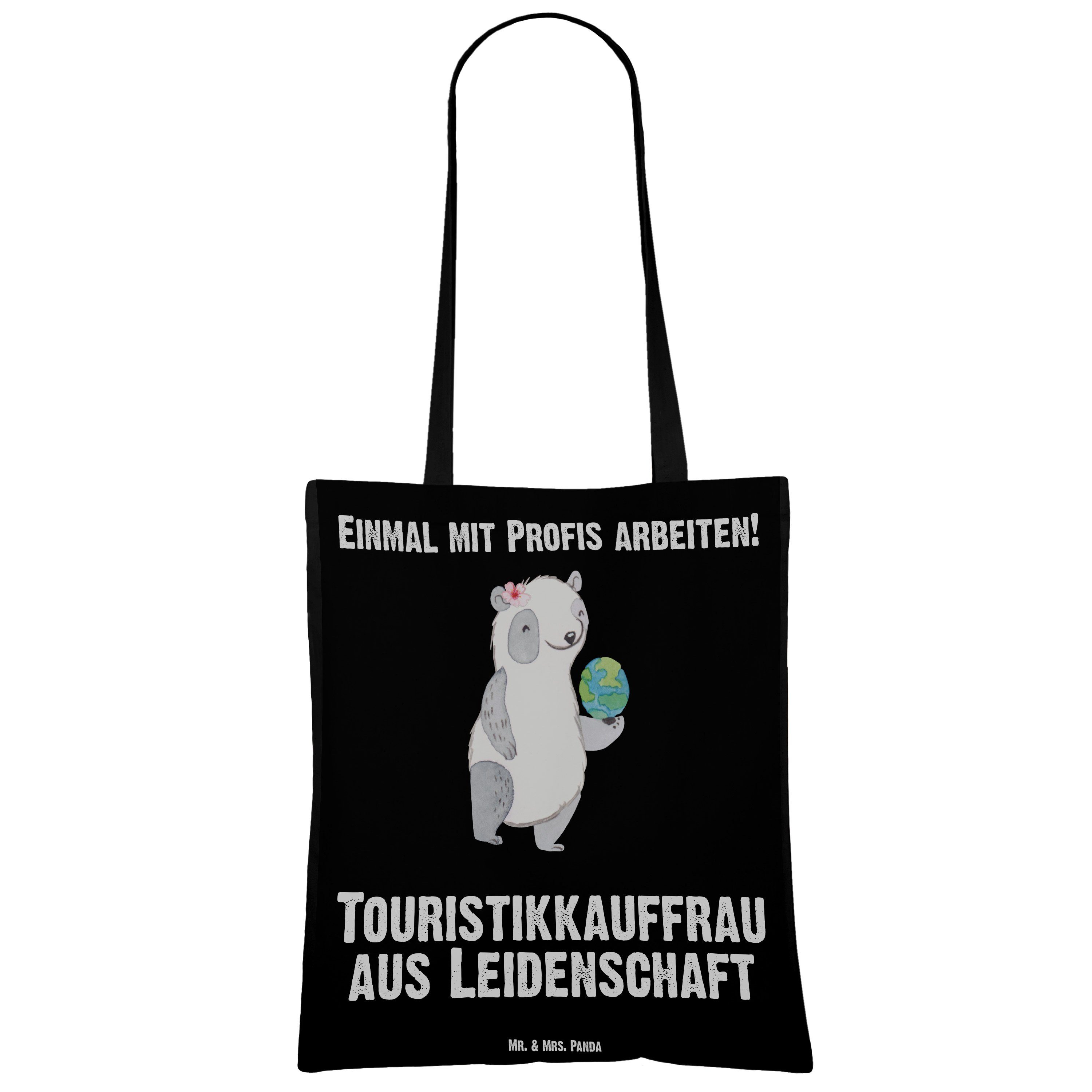 Jubiläum, Geschenk, Schwarz - Panda & Mr. (1-tlg) Tragetasche Ju aus - Touristikkauffrau Mrs. Leidenschaft