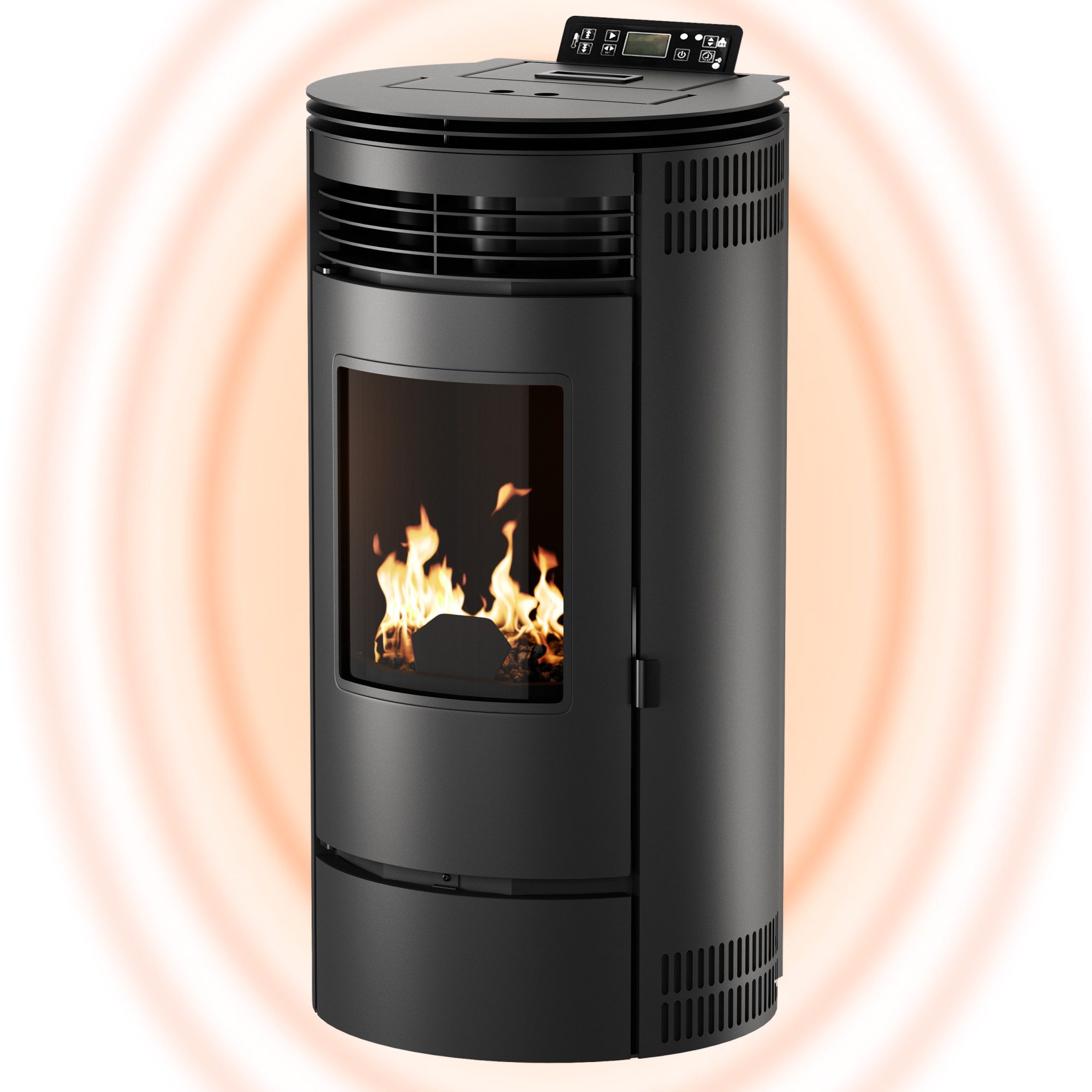 UMBRELLA Pelletofen PR8 Schwarz 9kW – Raumheizung bis 220 m³ – automatische günstig online kaufen