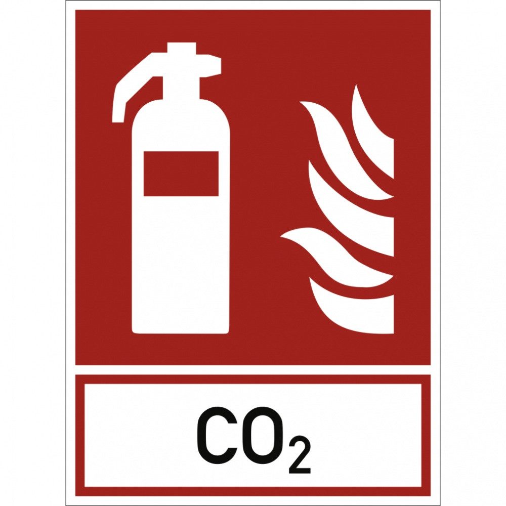 Dreifke Hinweisschild Feuerlöscher mit Text CO2, PVC, 200x270 mm, Kunststoff-Schild