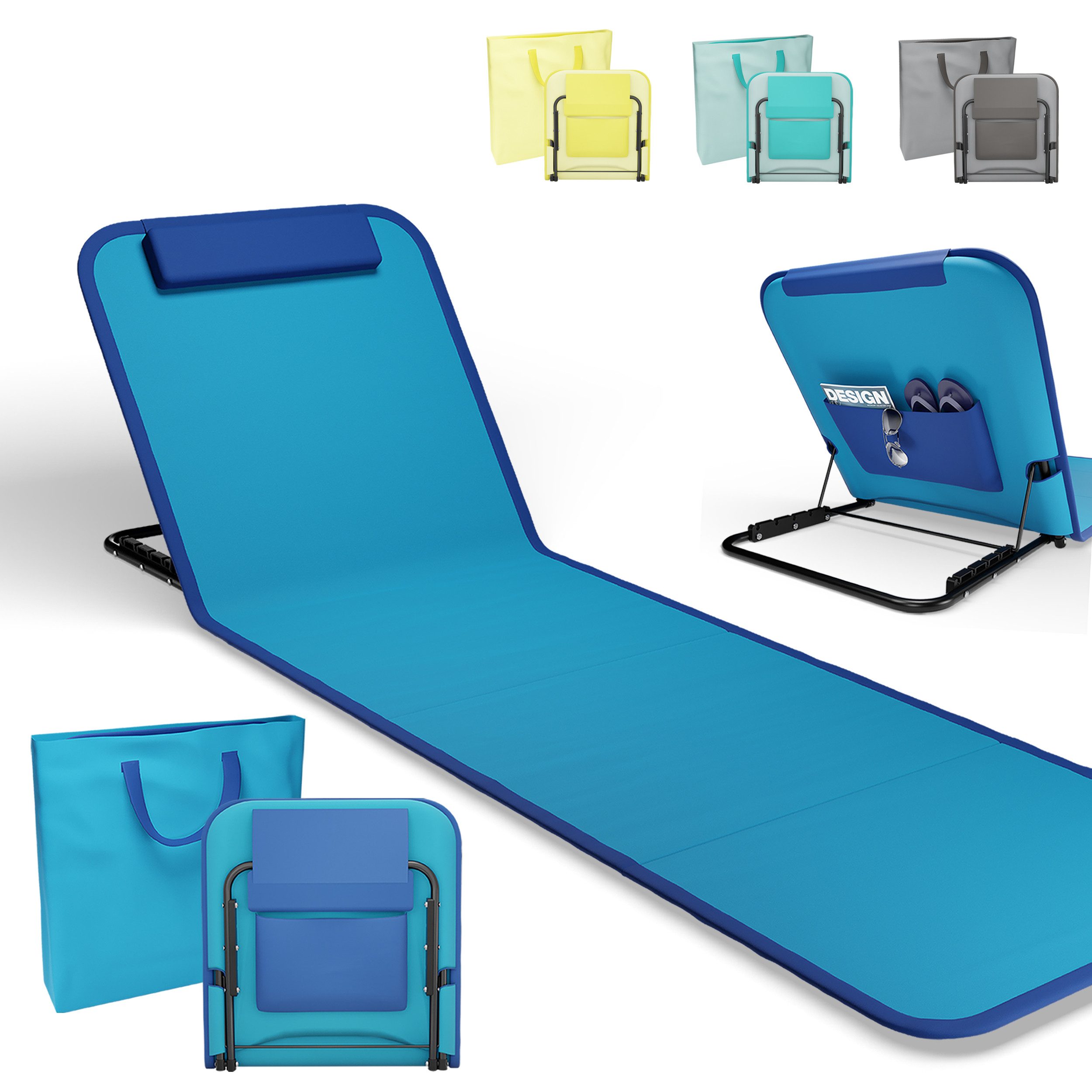 Onbest Campingliege Strandliege klappbar mit Nackenkissen günstig online kaufen