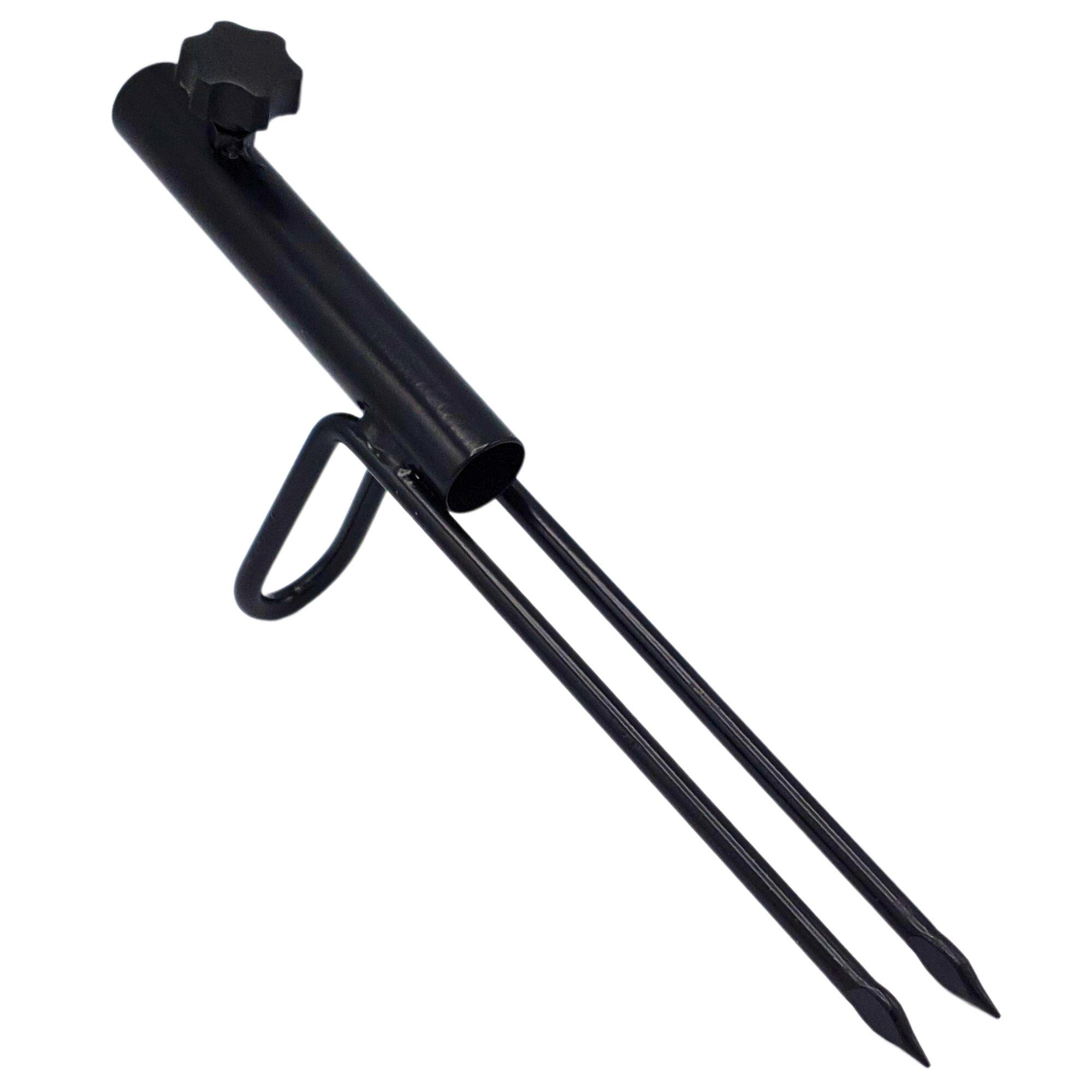 Zite Angelschirmhalter Schirmständer mit stabilen Erdspießen und großem  Schraubkopf, für Stöcke bis Ø 22 mm