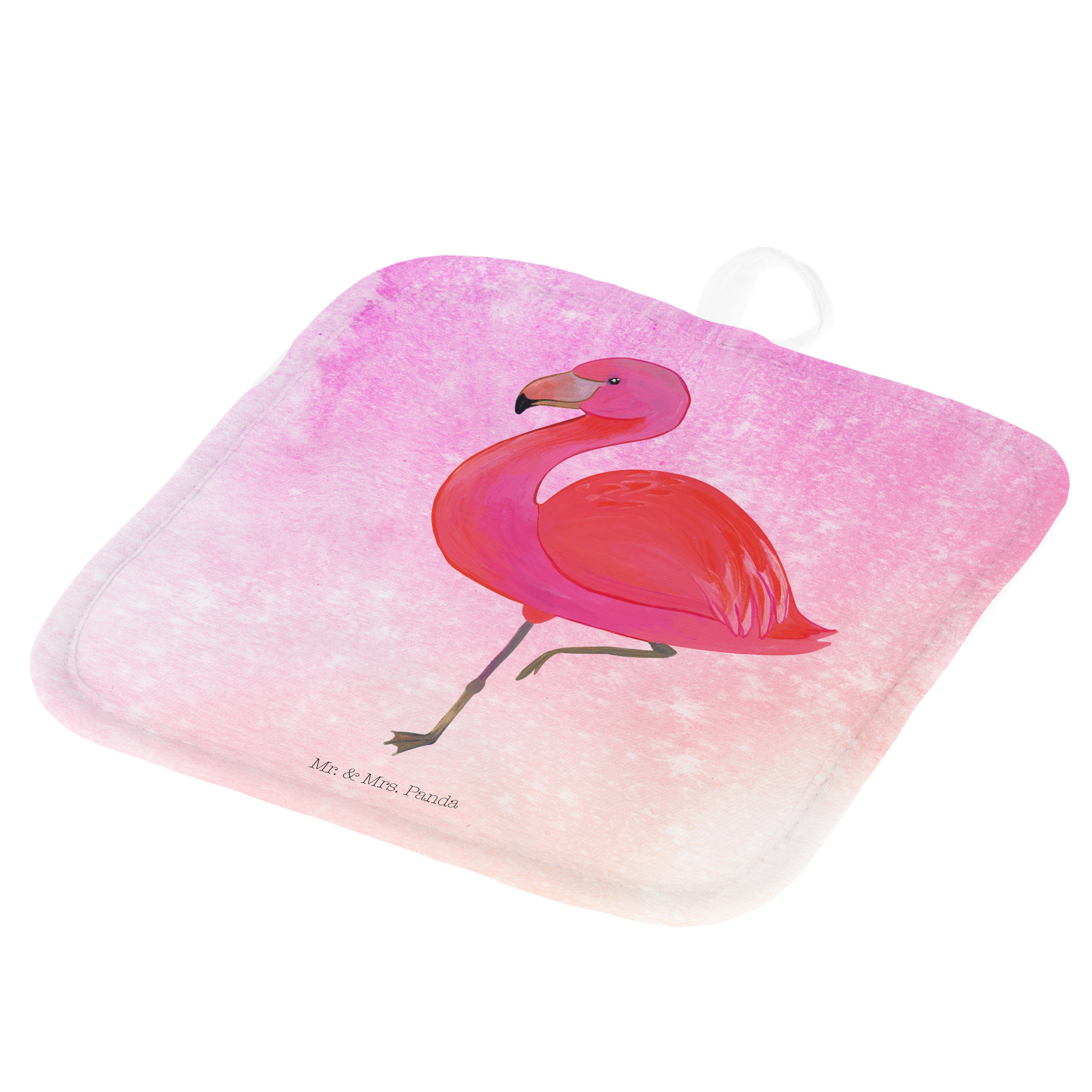 Pink Flamingo Spruch, Mr. Geschenk, Panda für (1-tlg) Aquarell - Mrs. classic mich, Topflappen Topfla, - &