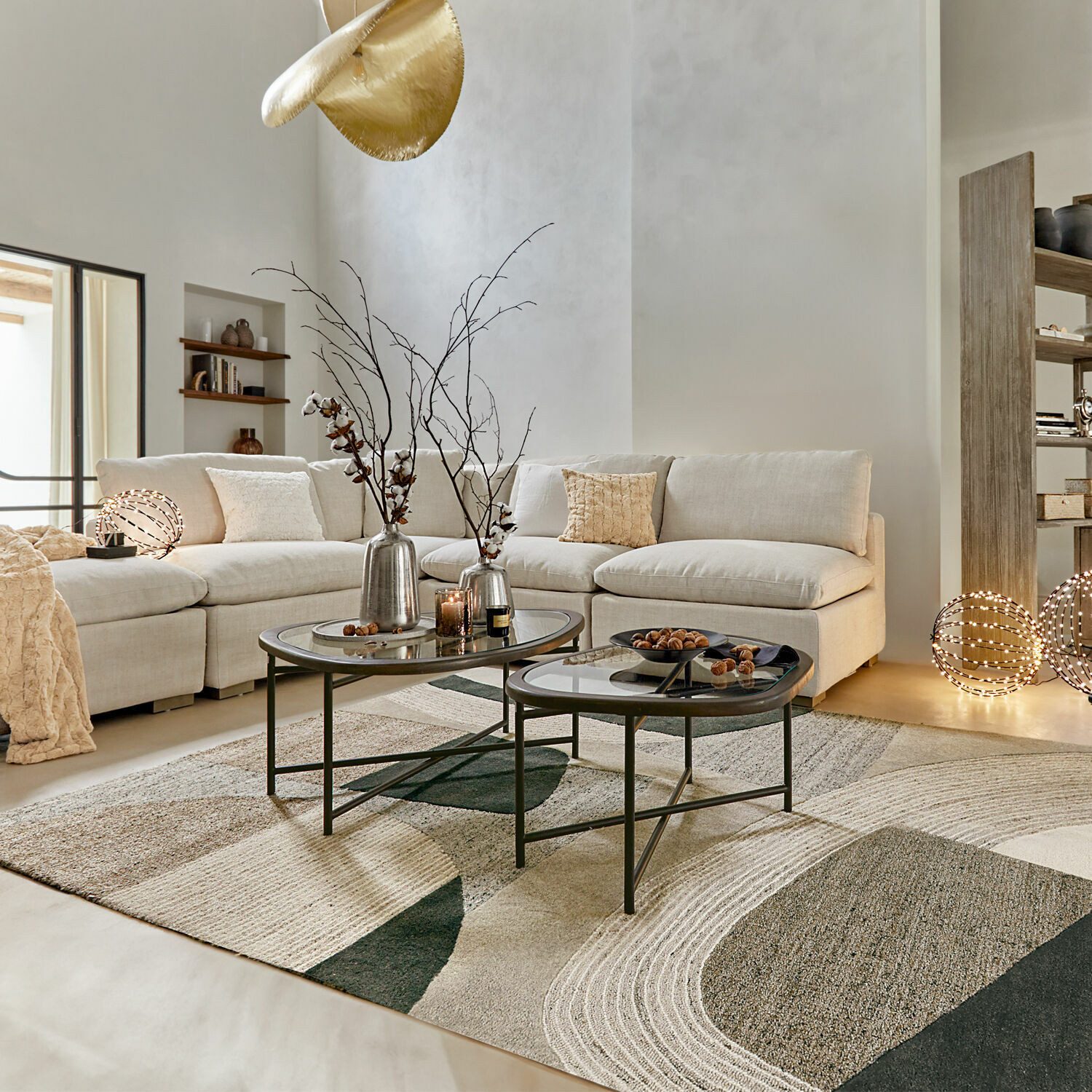 Mirabeau Couchtisch Couchtisch 2er Set Kembria dunkelbraun/schwarz/