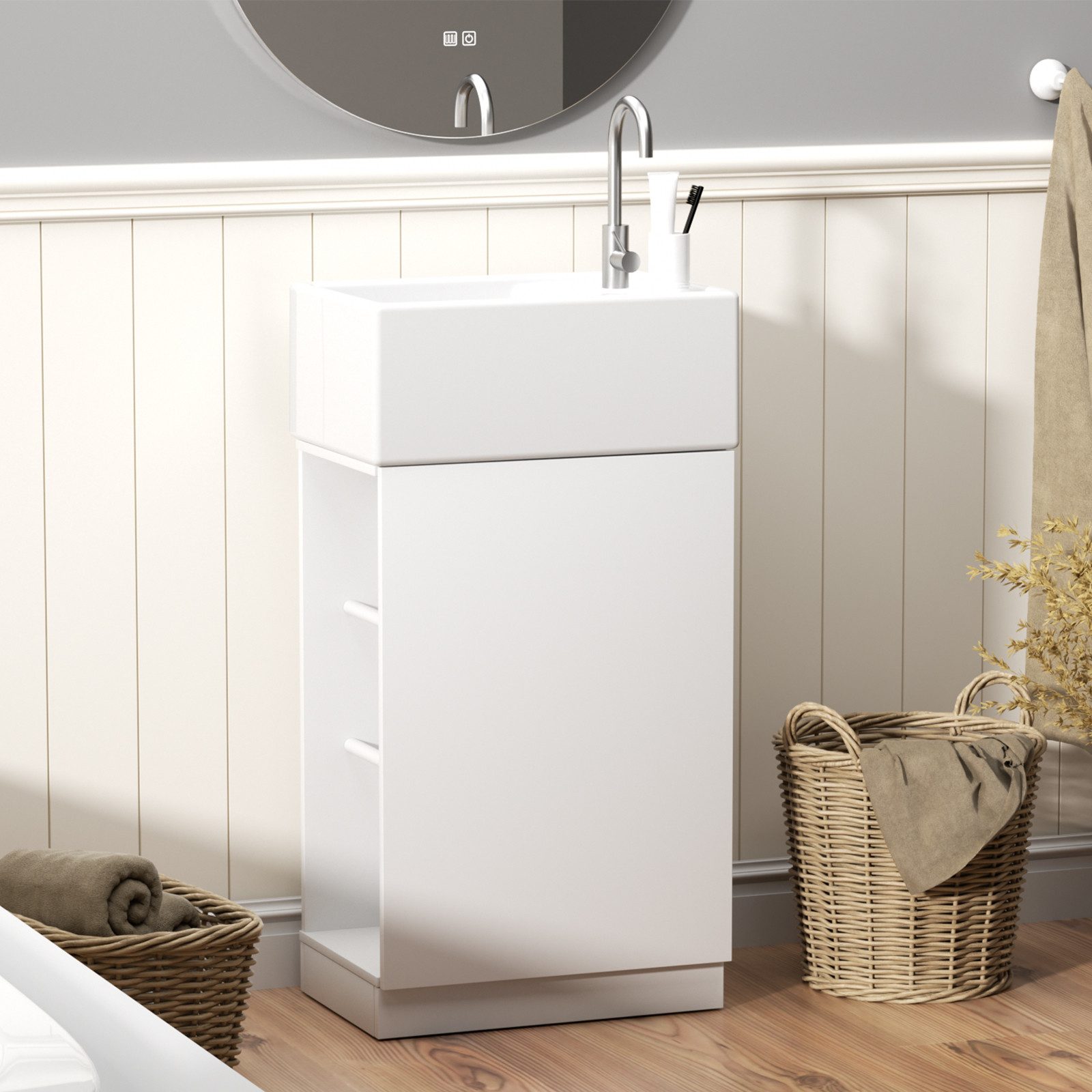 TWSOUL Waschtisch Badmöbel Set Gäste-WC Waschbecken mit Unterschrank & Hand günstig online kaufen