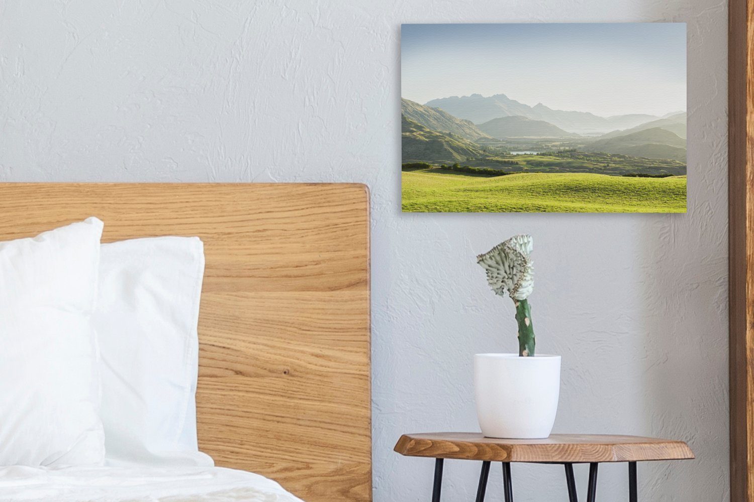Hügellandschaft Fotodruck, Aufhängefertig, Leinwandbilder, Neuseeland 30x20 Leinwandbild (1 Wandbild St), Wanddeko, OneMillionCanvasses® cm