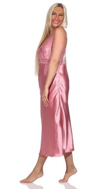 EloModa Negligé Damen Negligé Satin Nachtkleid Reizwäsche mit Spitze; S M L XL 2XL (1-tlg)