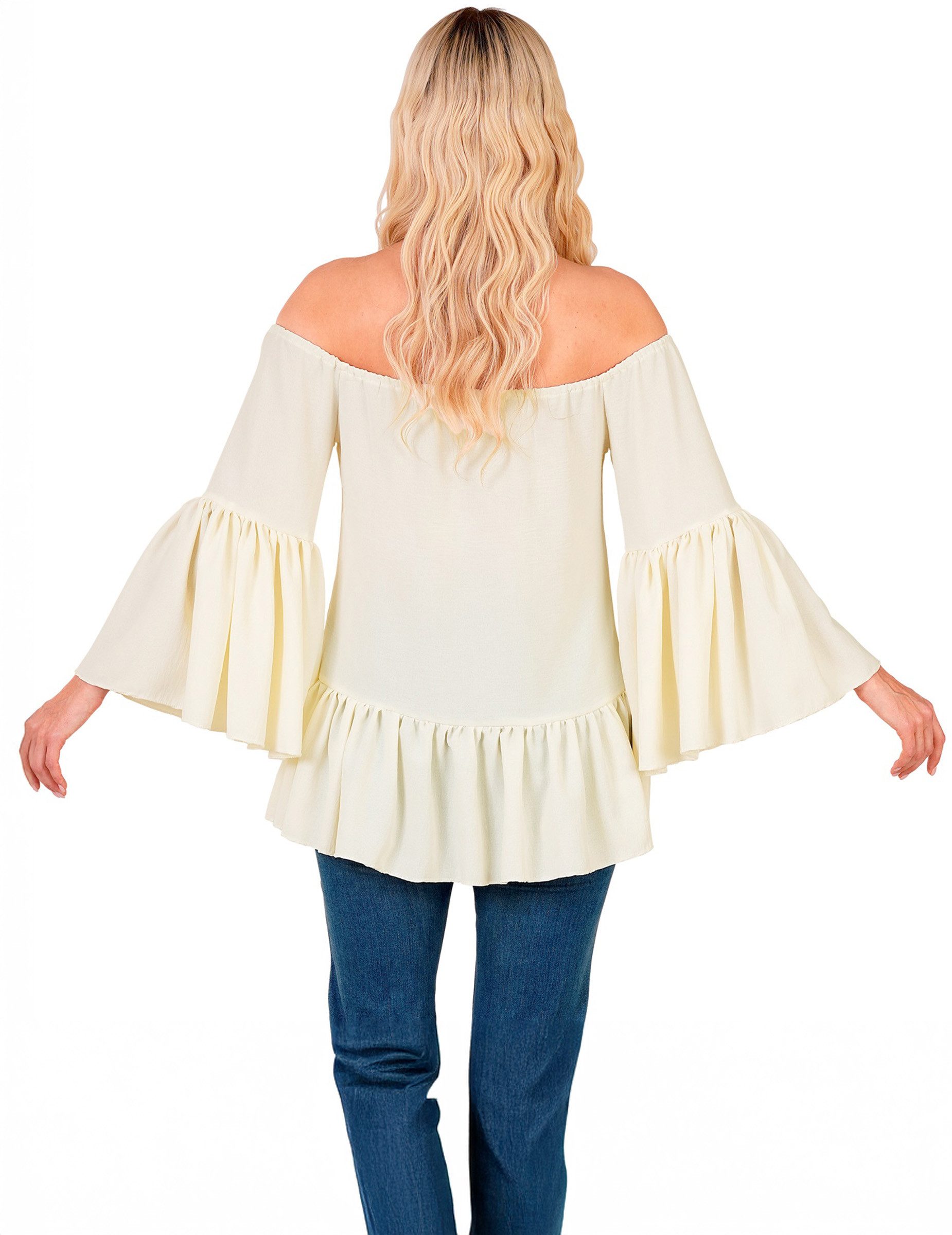 Widmann S.r.l. Kostüm Hippie Damenshirt Bluse 60er Jahre Ethno Stil